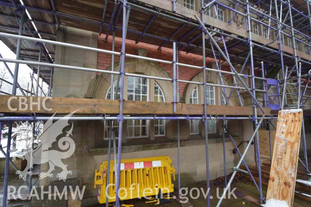 Photograph from a Historic Building Recording of Wrexham Old Library, Creative Hub, Wrexham, carried out by Heneb in 2024. Project PD24-111.