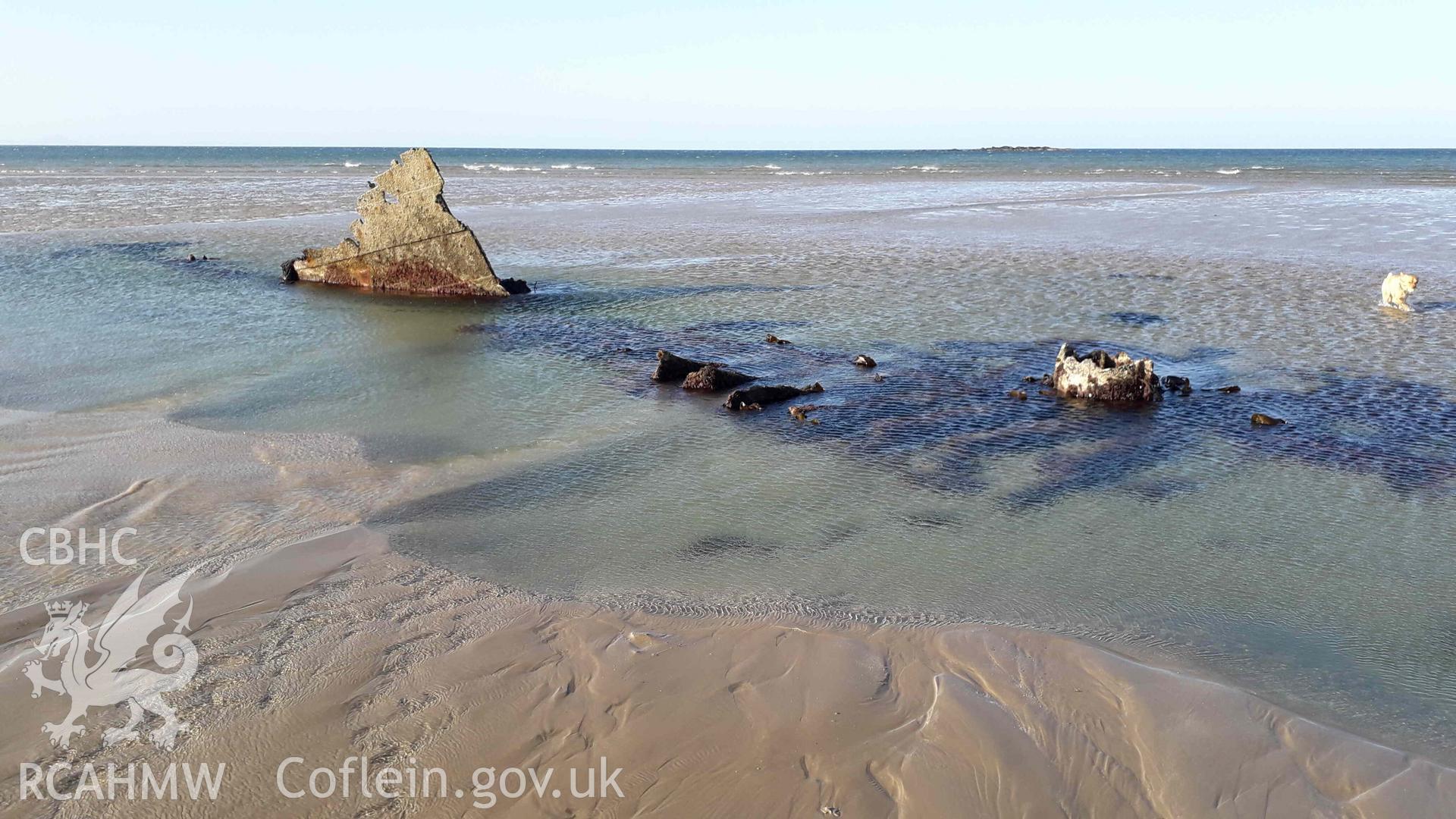 Photograph of the Norman Court Wreck, produced by Jonathan Parsons on 13 April 2020.