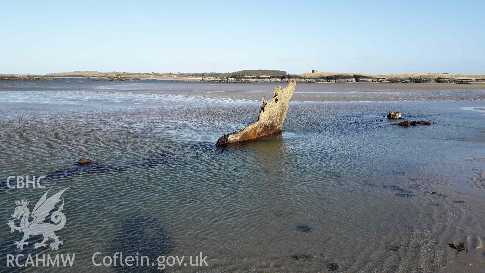 Photograph of the Norman Court Wreck, produced by Jonathan Parsons on 13 April 2020.