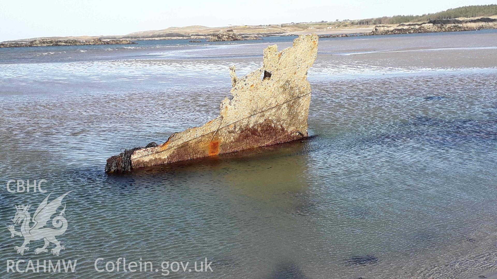 Photograph of the Norman Court Wreck, produced by Jonathan Parsons on 13 April 2020.
