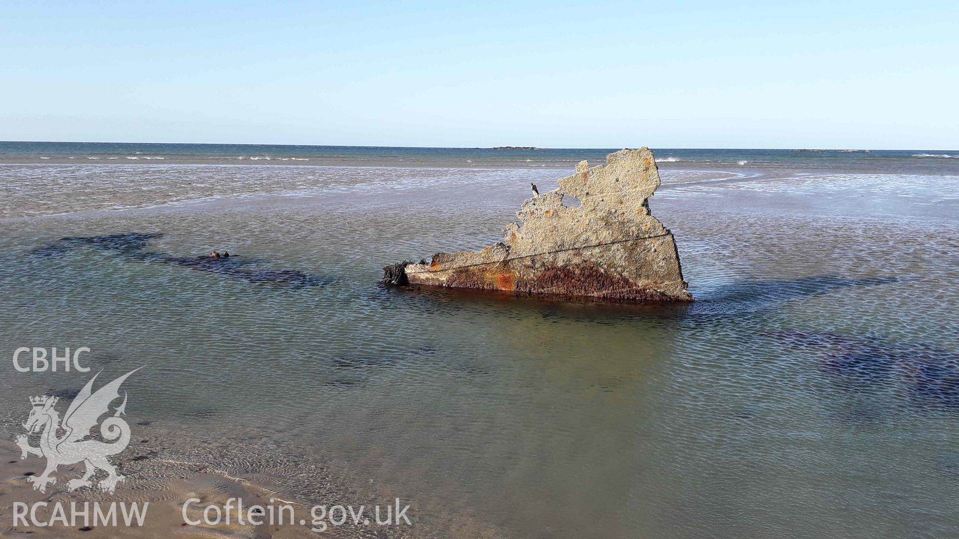 Photograph of the Norman Court Wreck, produced by Jonathan Parsons on 13 April 2020.
