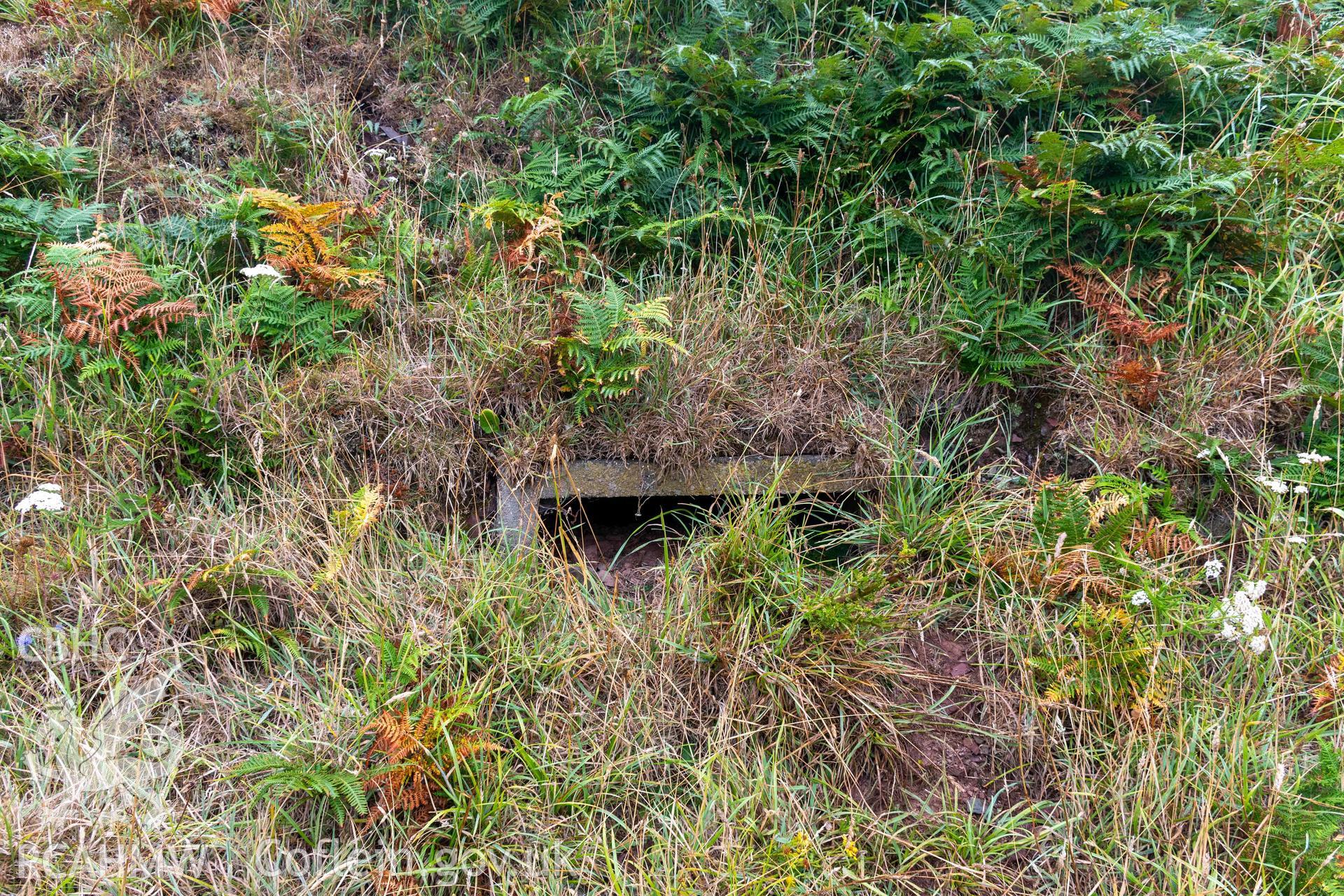 West Pickard Camp. Machine gun post and lookout dug into the external face of the rampart bank defining the east side of the camp.