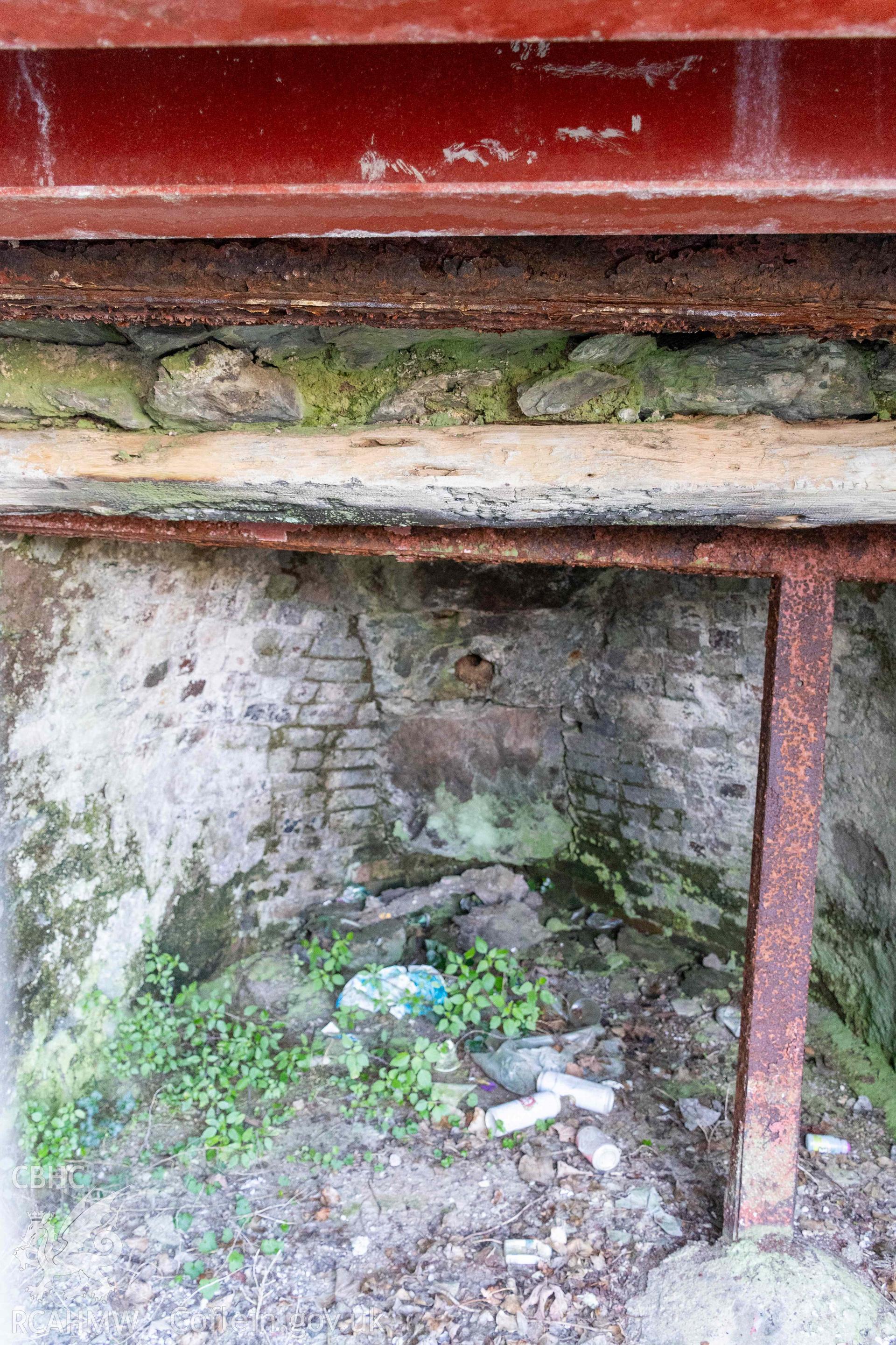 Lime Kiln , Amlwch Harbour. Kiln eye, southwest face.