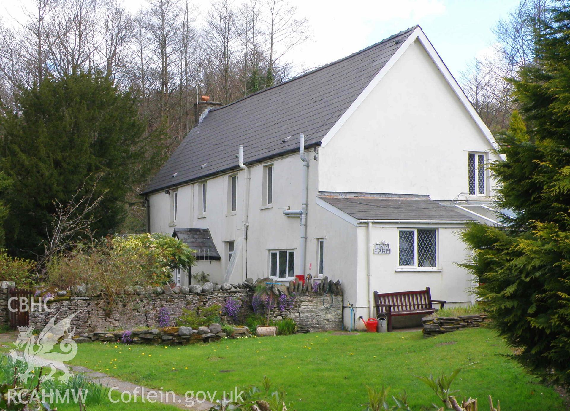 Digital photograph showing exterior of Cwm (Bedwas), produced by Paul Davis on 27 April 2013