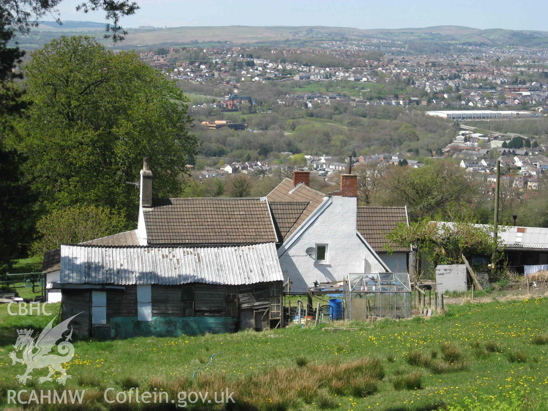 Digital photograph showing rear elevation of Pen-rhiw-Frank, produced by Paul Davis on 4 February 2013