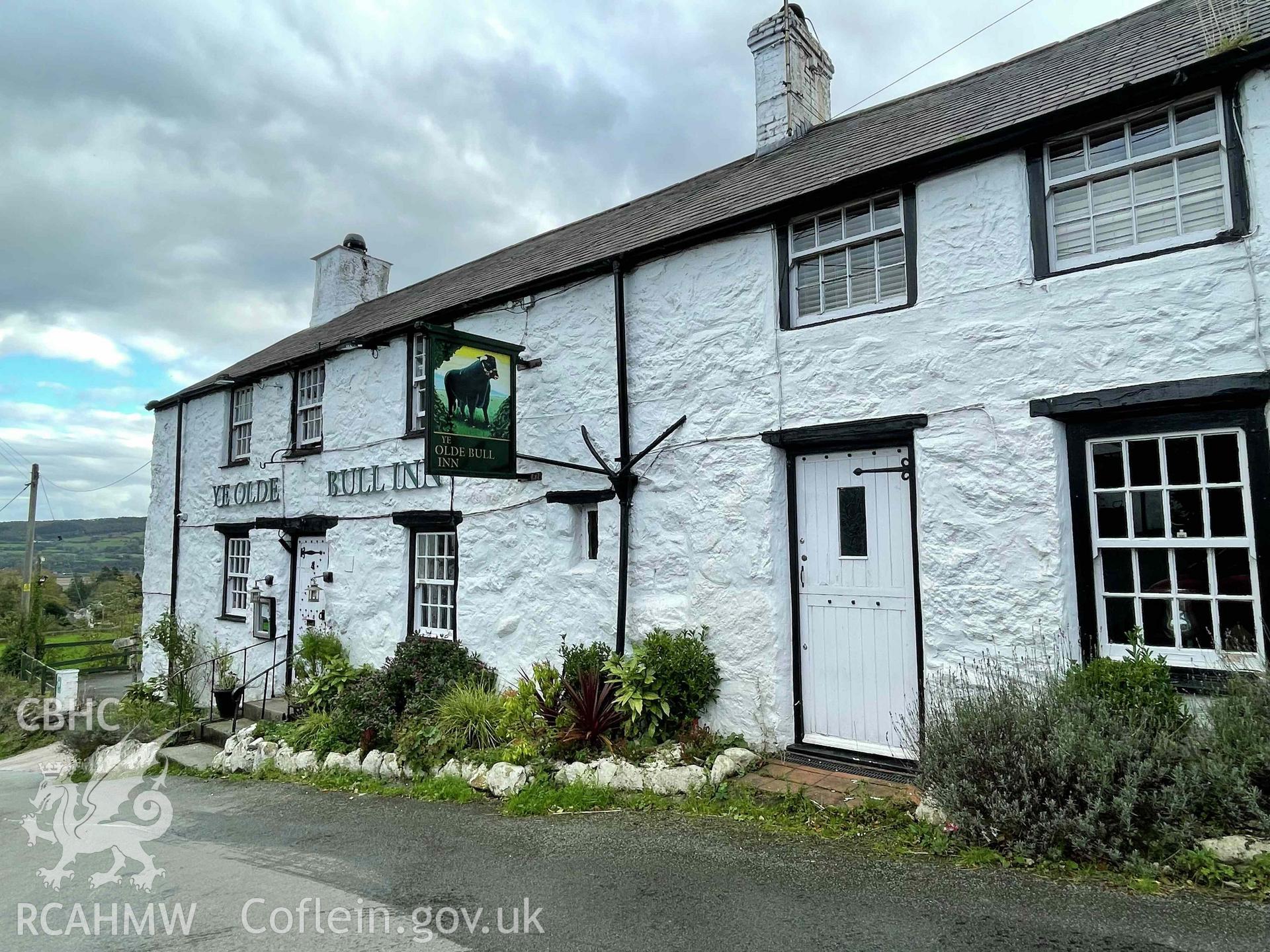 Digital photograph showing front elevation of the Bull Inn, produced by Paul Davis on 22 October 2024