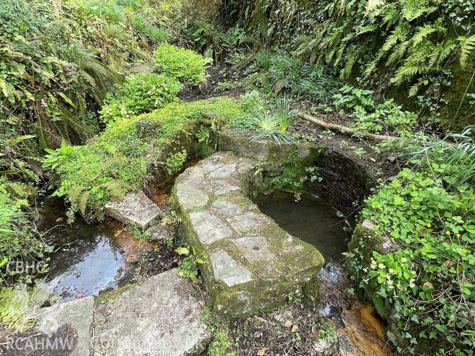 Digital photograph showing detailed view of Gumfreston wells, produced by Paul Davis on 8 April 2025