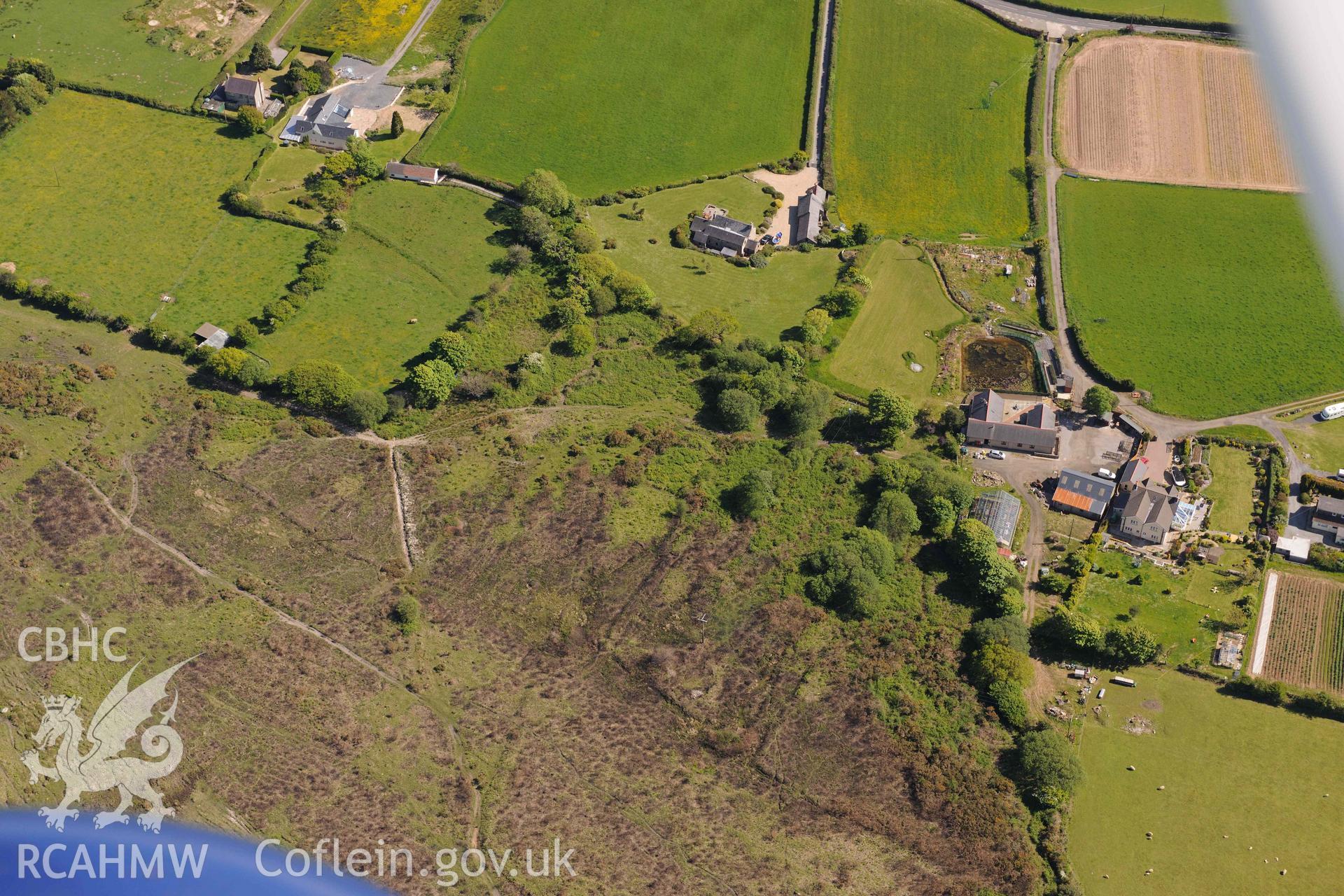 RCAHMW Colour Oblique Digital Aerial Photographs: Nicholston Hall, mound, site of