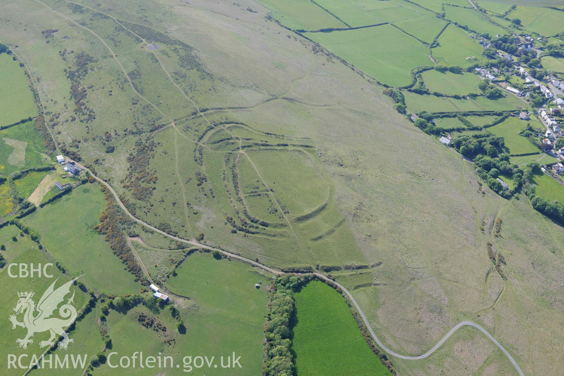 RCAHMW Colour Oblique Digital Aerial Photographs: The Bulwalk hillfort, Llanmadoc Hill