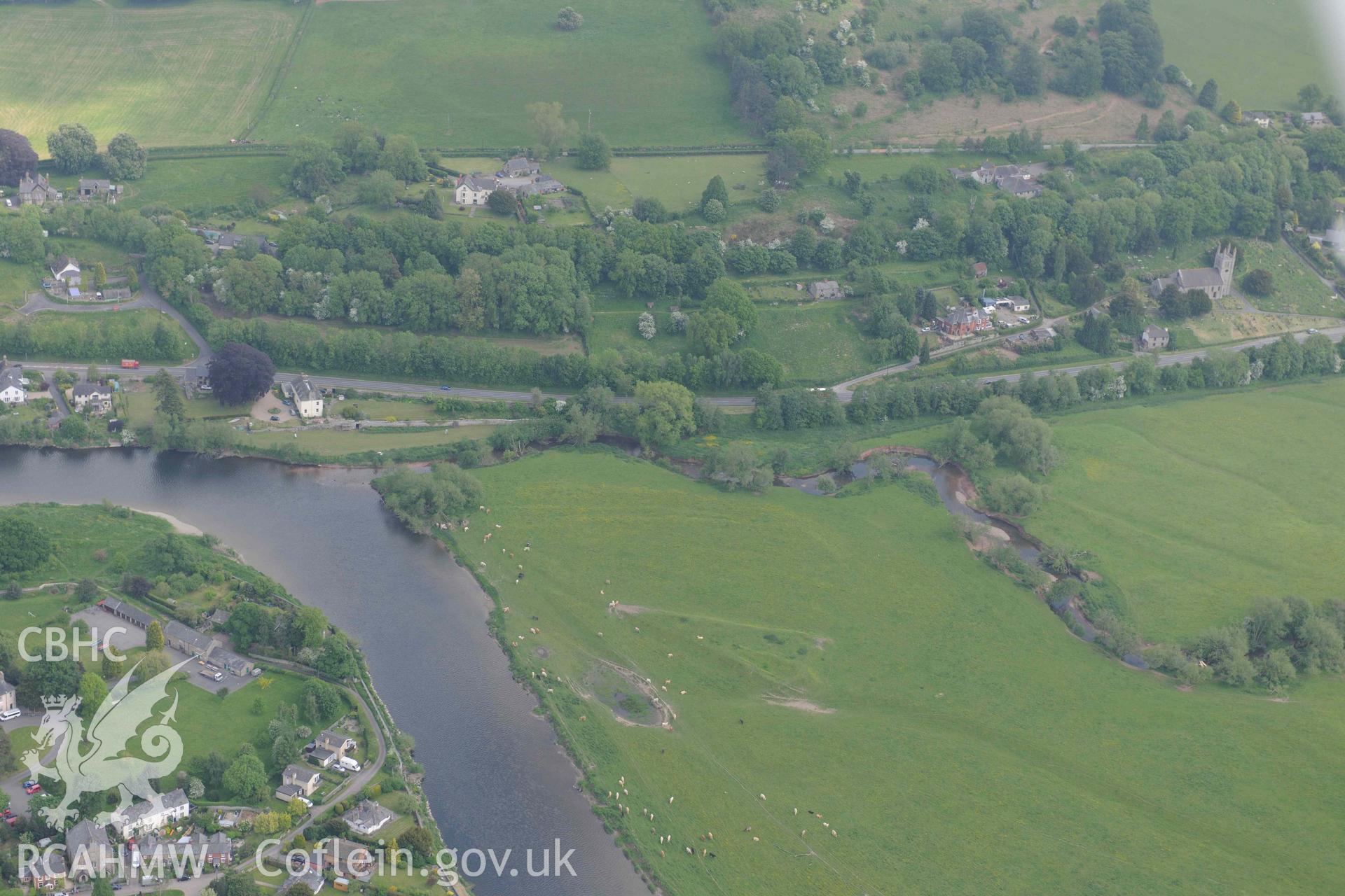RCAHMW Colour Oblique Digital Aerial Photographs: St Peter's Church, Glasbury, site of