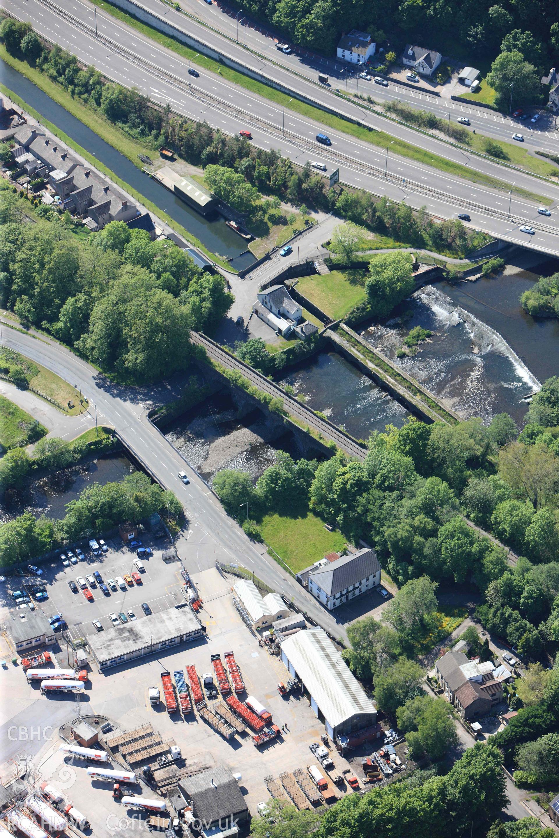 RCAHMW Colour Oblique Digital Aerial Photographs: Aberdulais aqueduct, from east