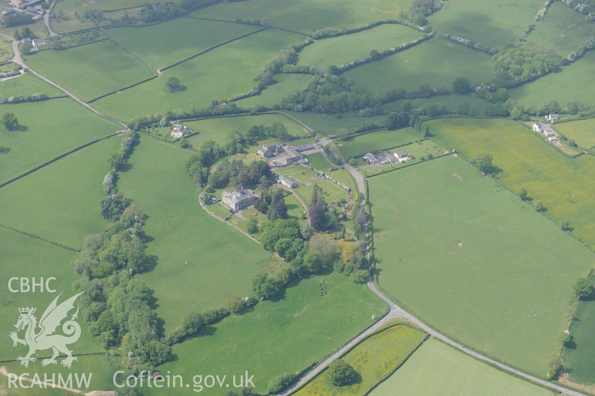 RCAHMW Colour Oblique Digital Aerial Photographs: Boughrood Castle, view from south