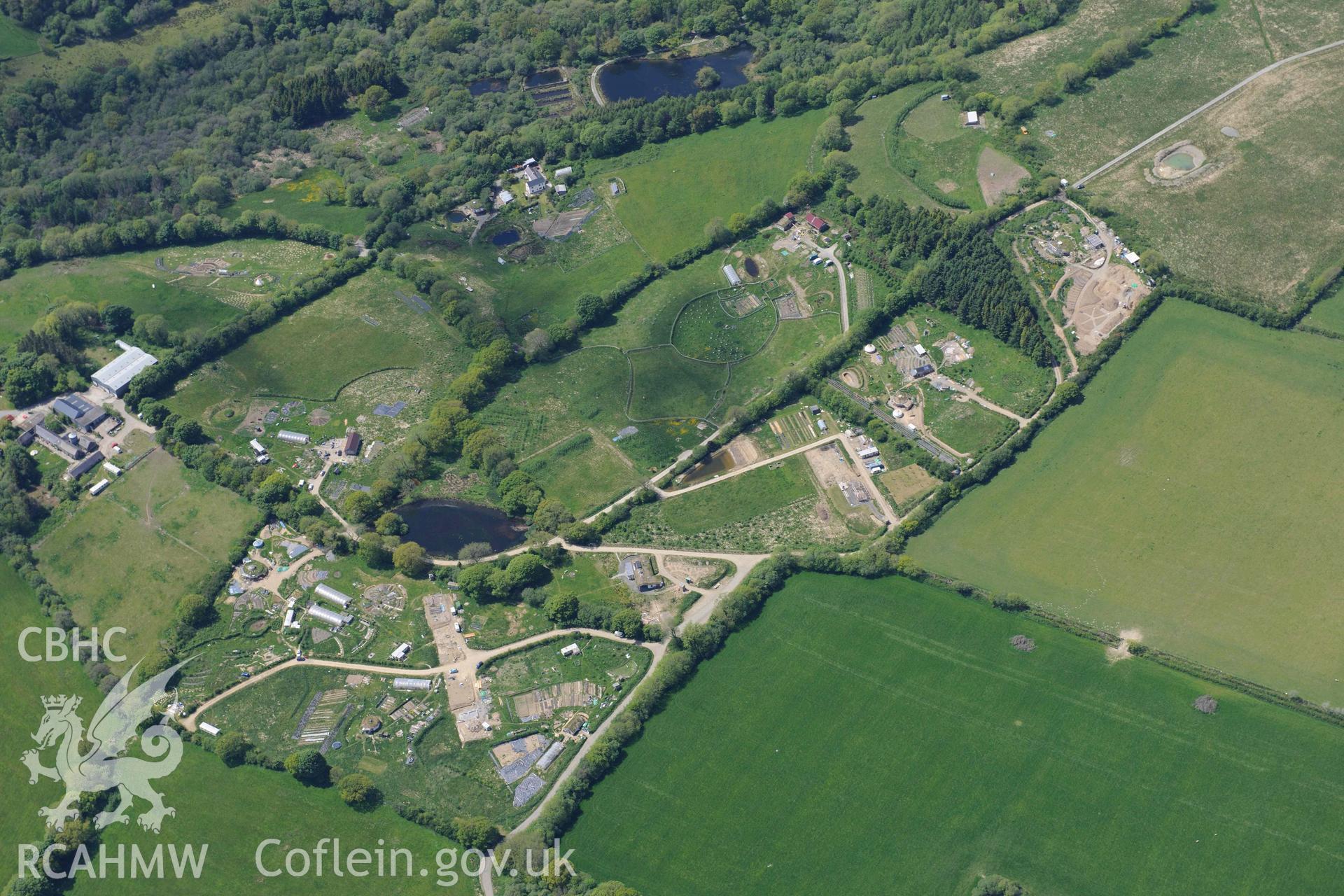 RCAHMW Colour Oblique Digital Aerial Photographs: View of Tir-y-Gafel or Lammas Eco Village from the east