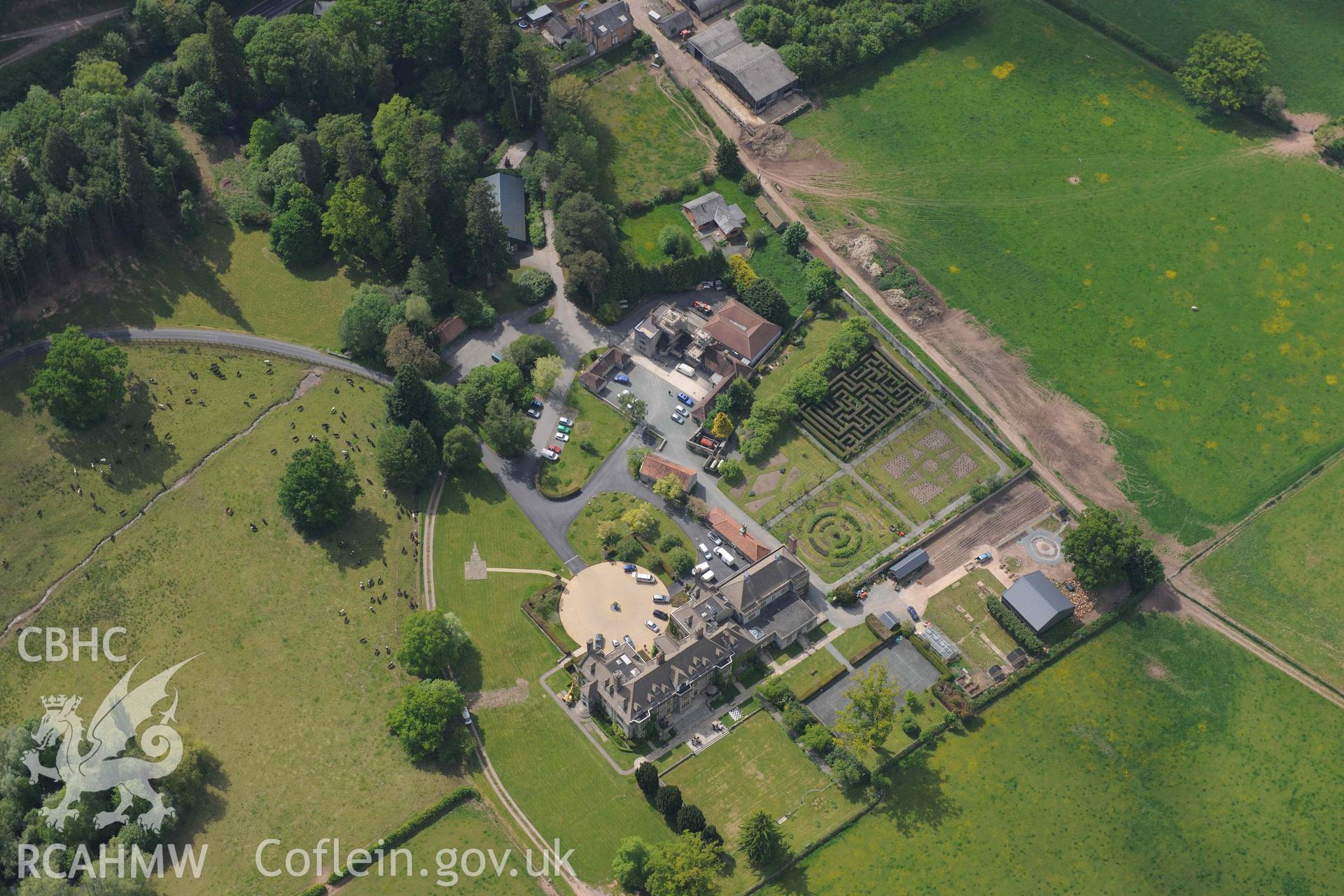 RCAHMW Colour Oblique Digital Aerial Photographs: Llangoed Hall, country house