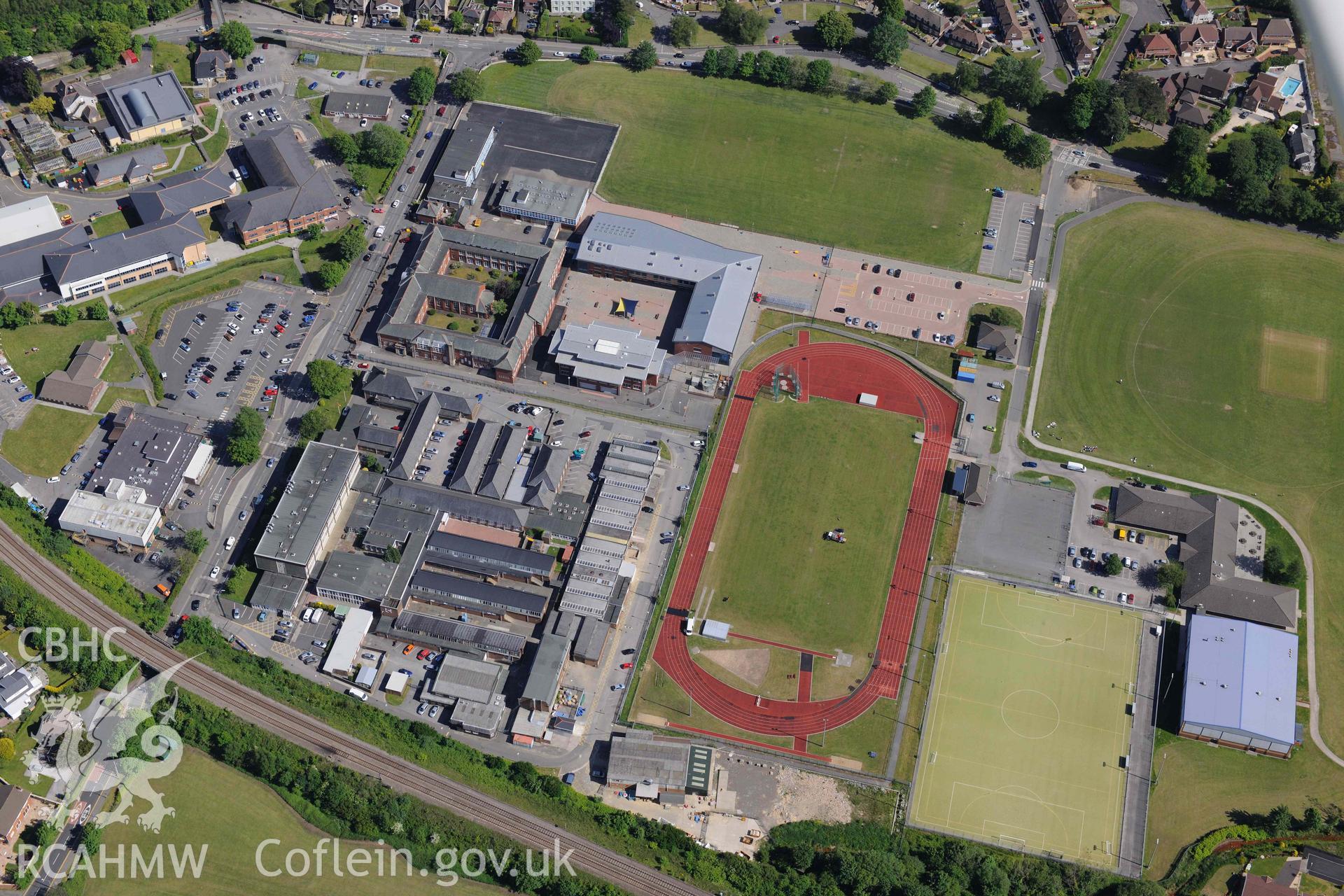 RCAHMW Colour Oblique Digital Aerial Photographs: Neath Roman fort, beneath modern school