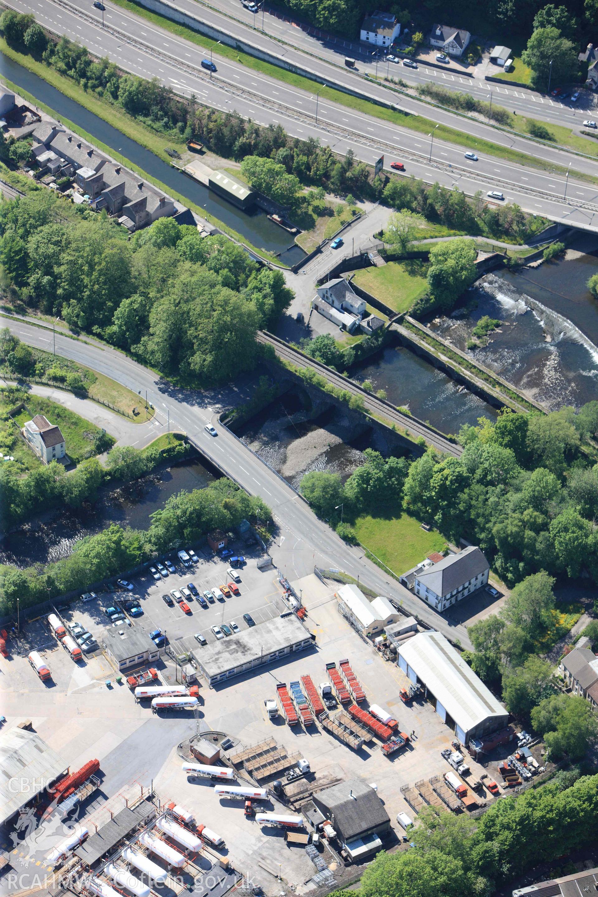 RCAHMW Colour Oblique Digital Aerial Photographs: Aberdulais aqueduct, from east