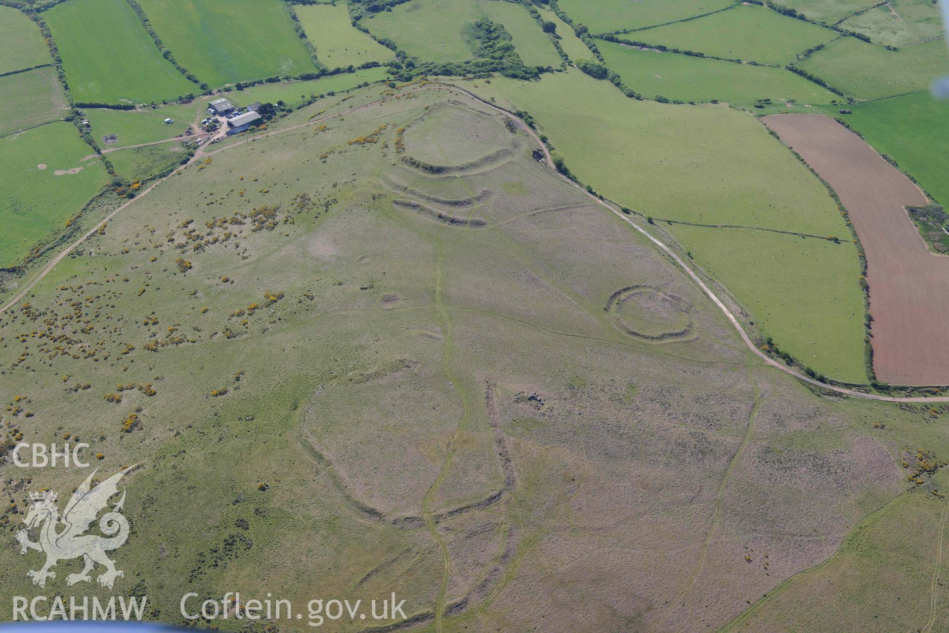 RCAHMW Colour Oblique Digital Aerial Photographs: Hardings Down hillforts; west fort