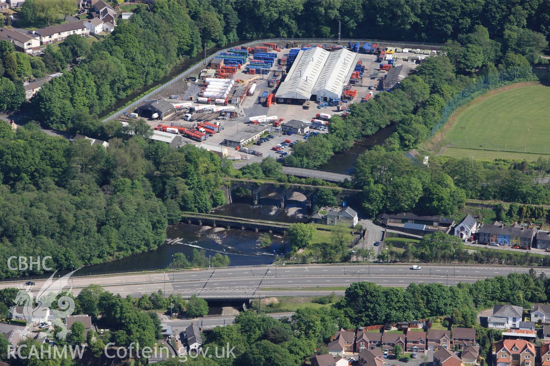 RCAHMW Colour Oblique Digital Aerial Photographs: Aberdulais aqueduct, from north