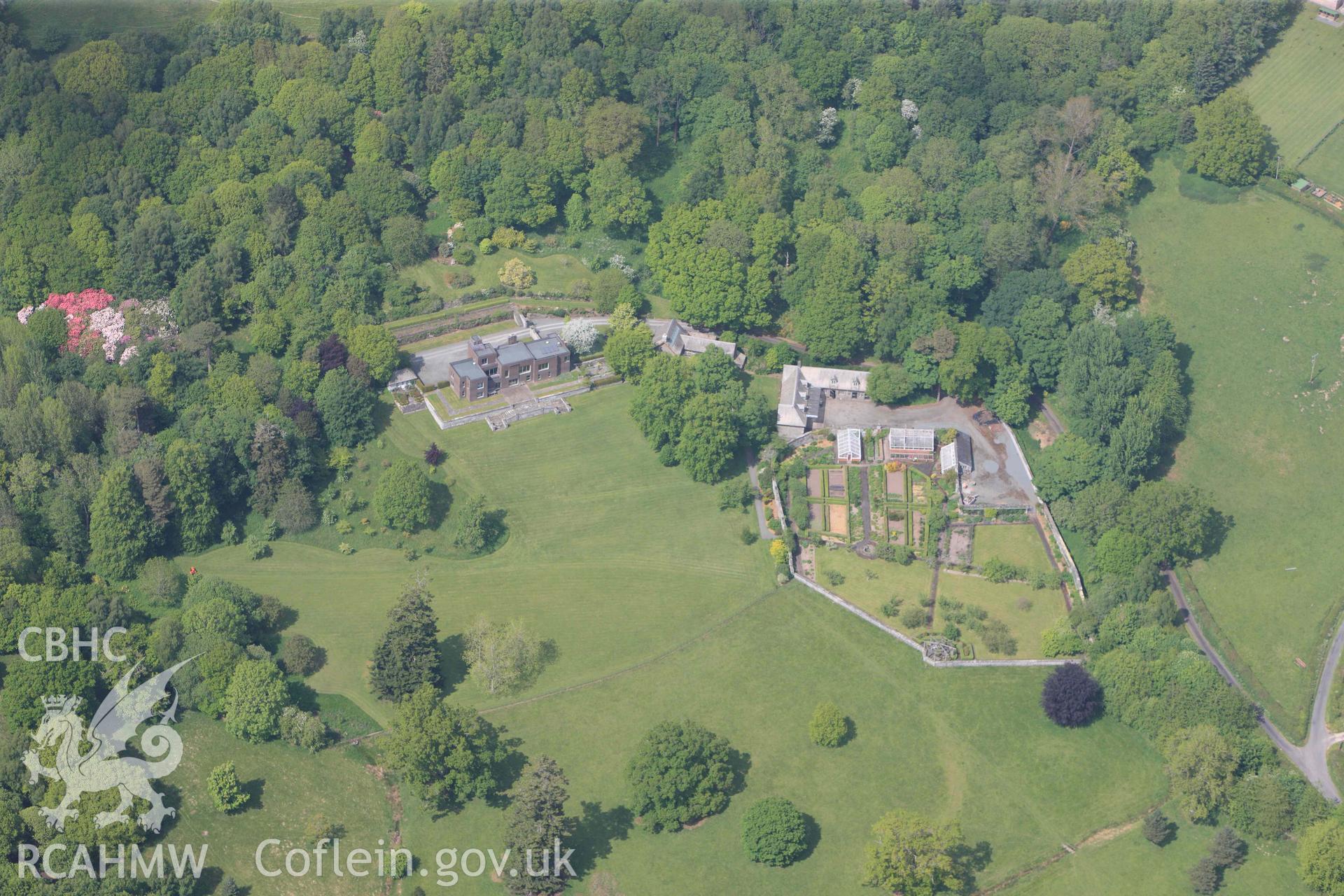 RCAHMW Colour Oblique Digital Aerial Photographs: Llanstephan House, country house garden
