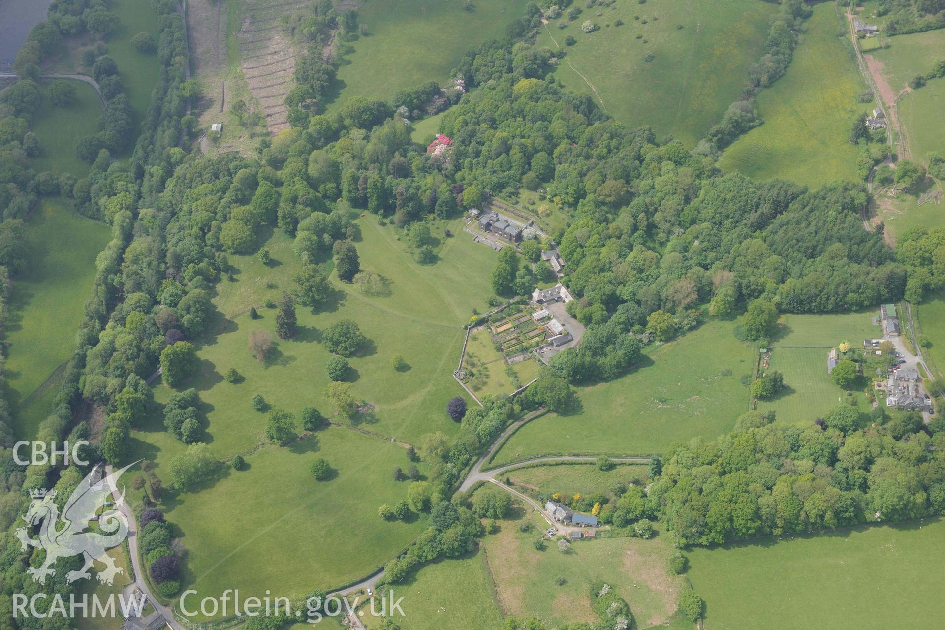 RCAHMW Colour Oblique Digital Aerial Photographs: Llanstephan House, country house garden