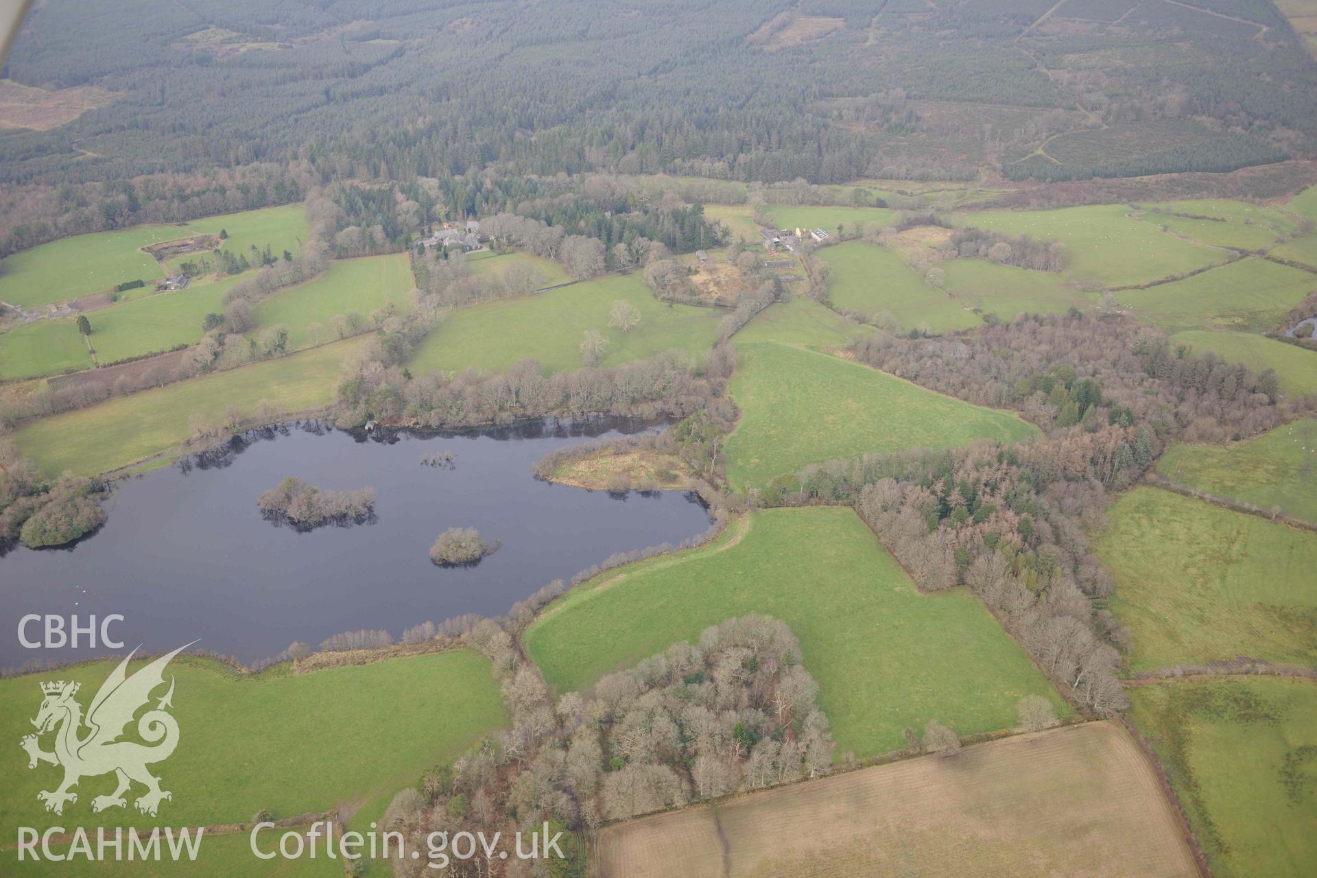 Glasfryn Garden - Landscape looking North across Llyn Glasfryn, taken from South