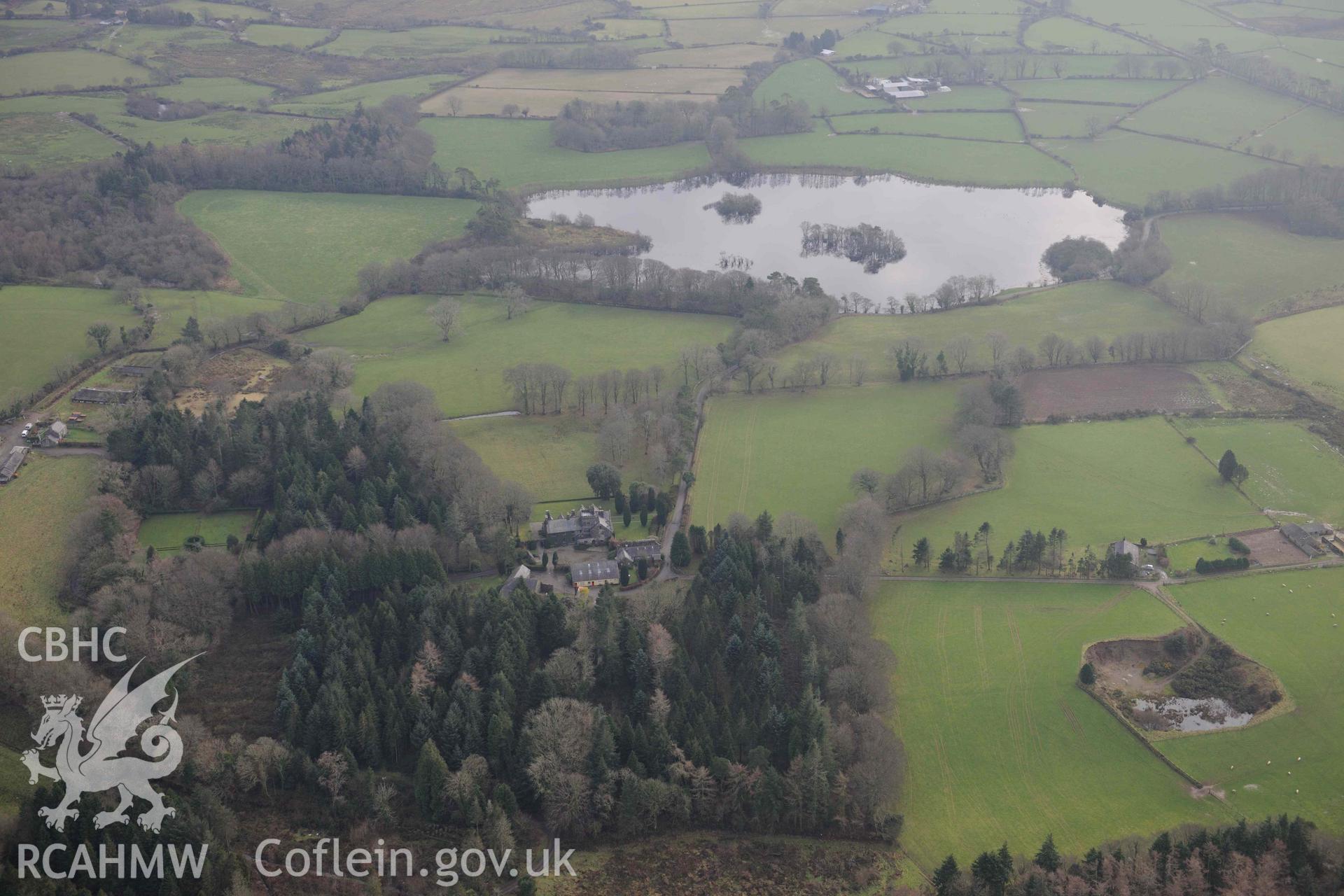 Glasfryn Garden - Landscape looking South across Llyn Glasfryn, taken from North