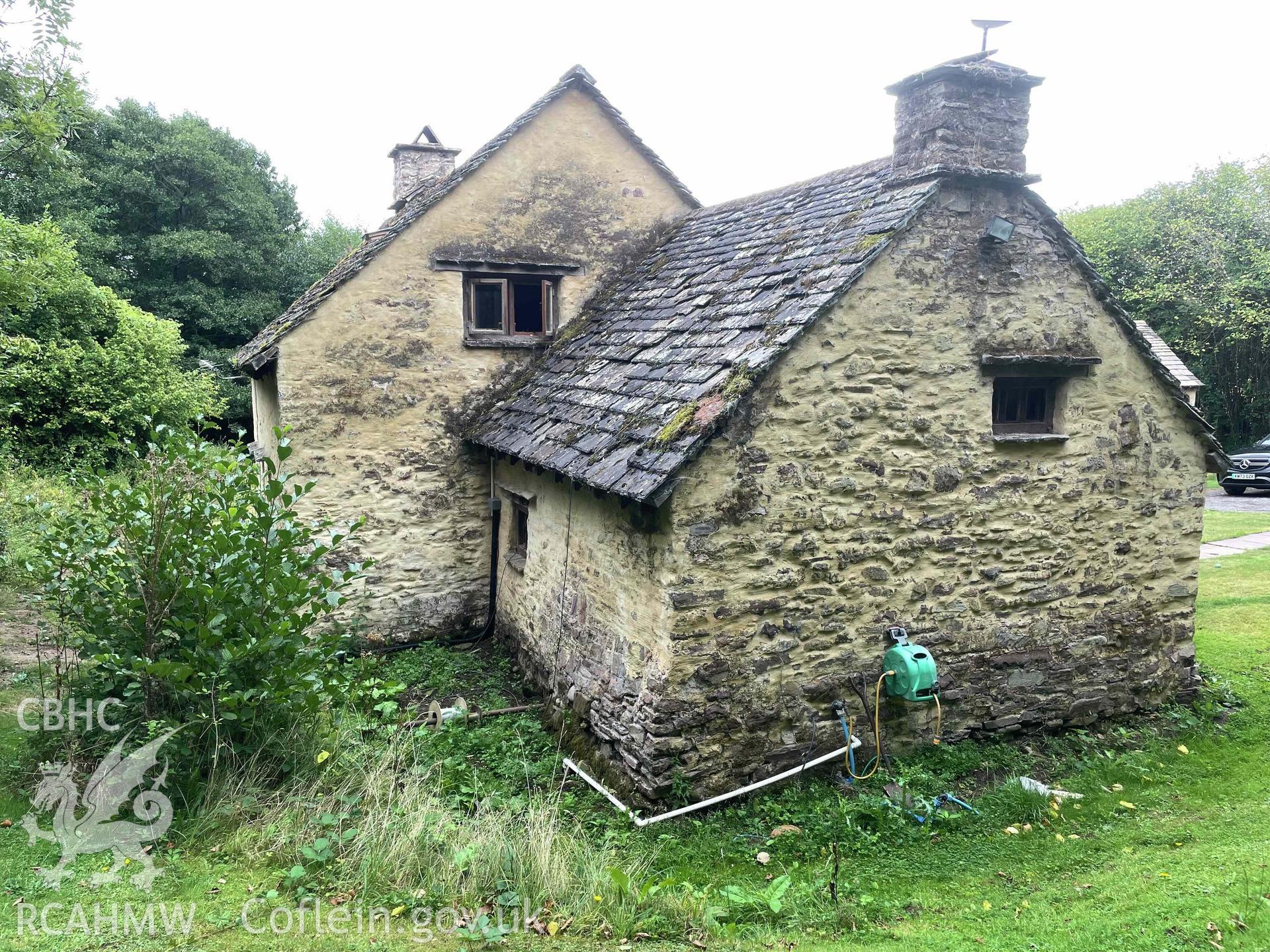 Photograph showing side elevation of Ty'r Asch, Pontypool. Produced by Paul Davis, 30 August 2025.
