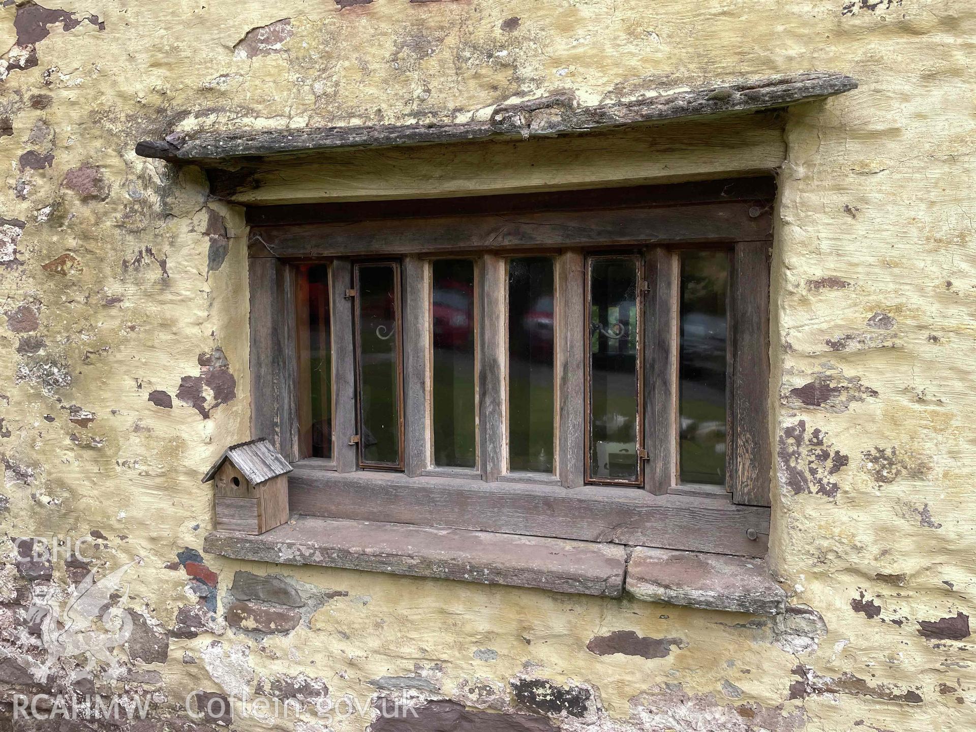 Detailed exterior view of window at Ty'r Asch, Pontypool. Produced by Paul Davis, 30 August 2025.