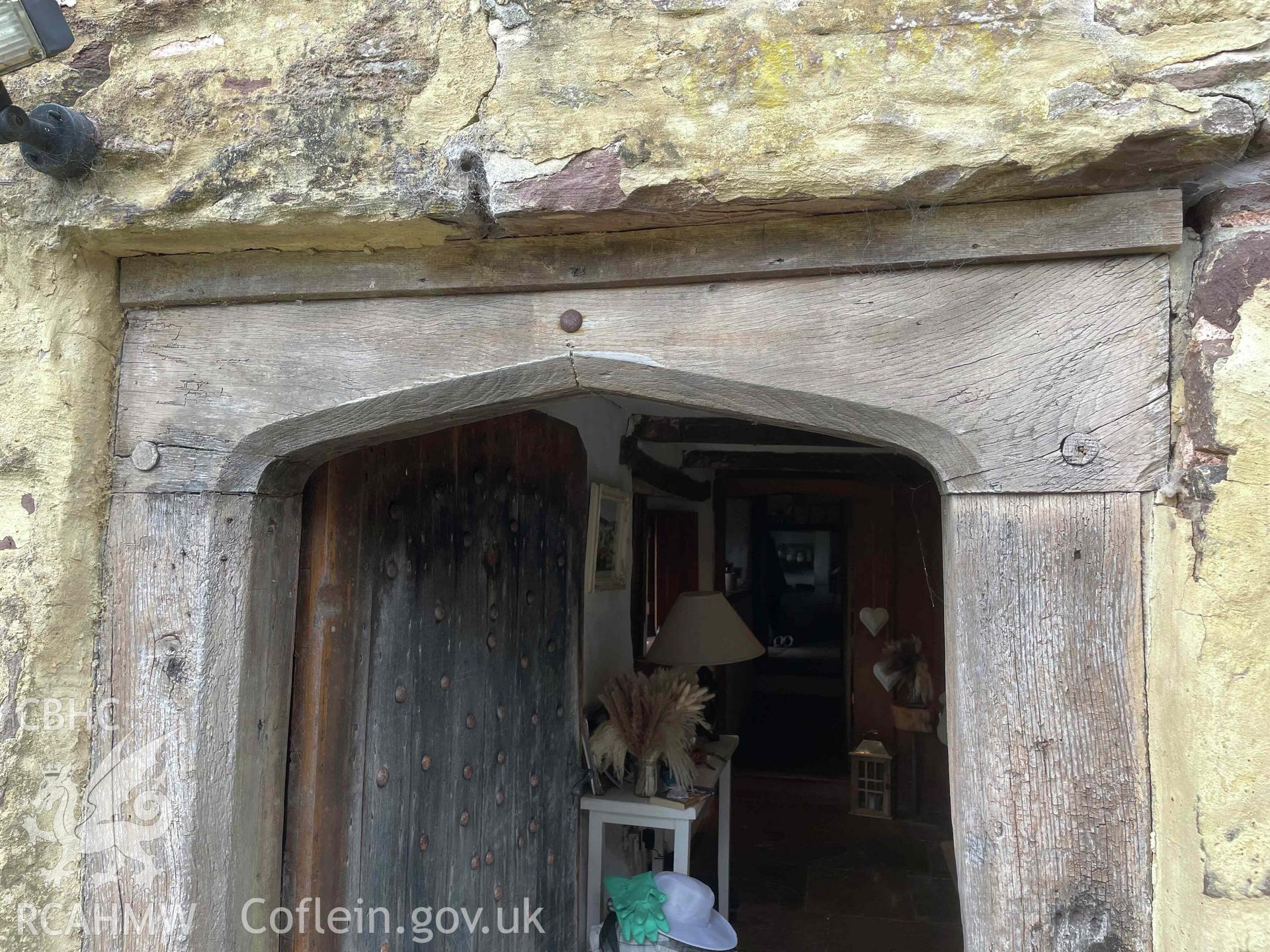 Detailed view of door at Ty'r Asch, Pontypool. Produced by Paul Davis, 30 August 2025.