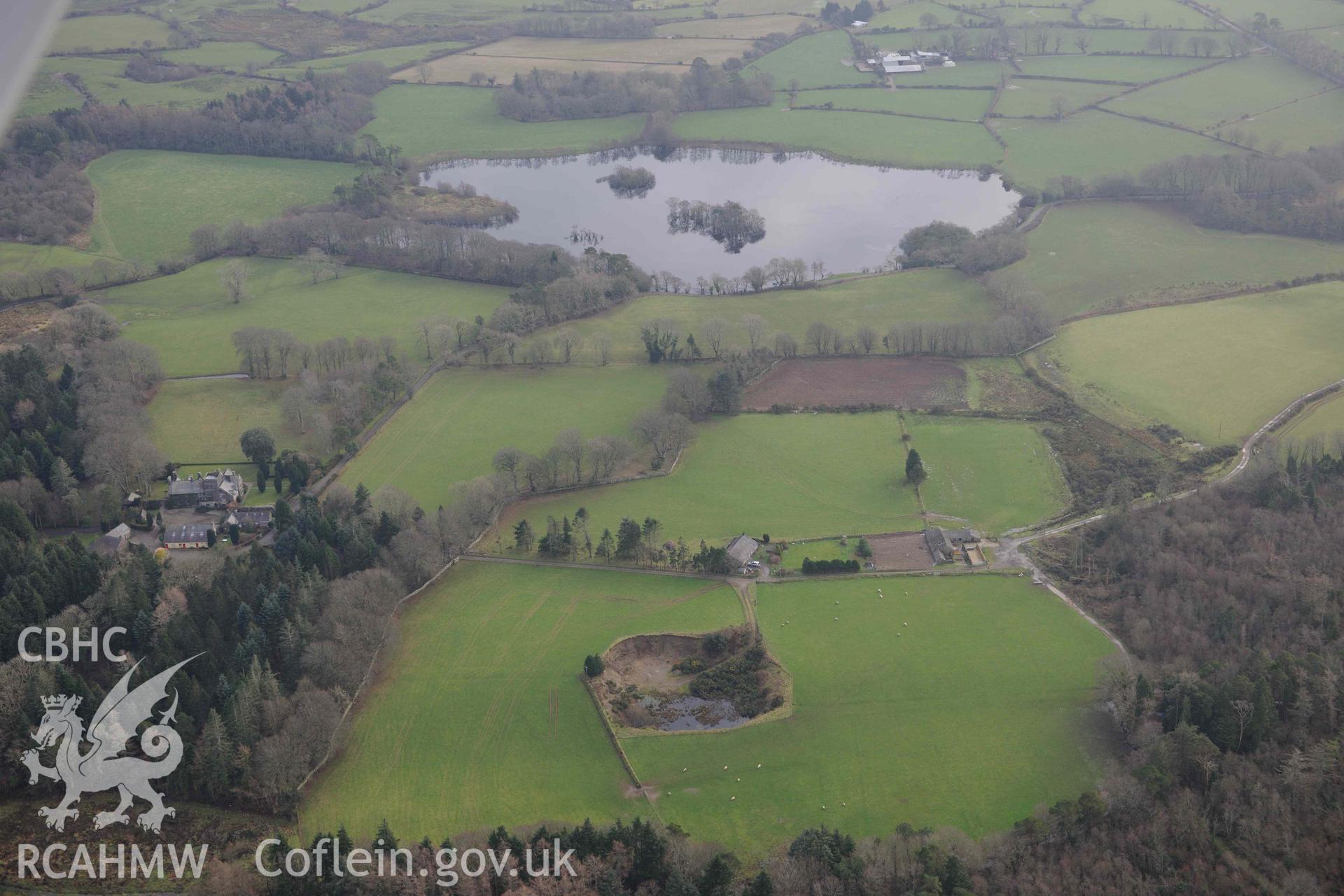 Glasfryn Garden - Landscape looking South across Llyn Glasfryn, taken from North