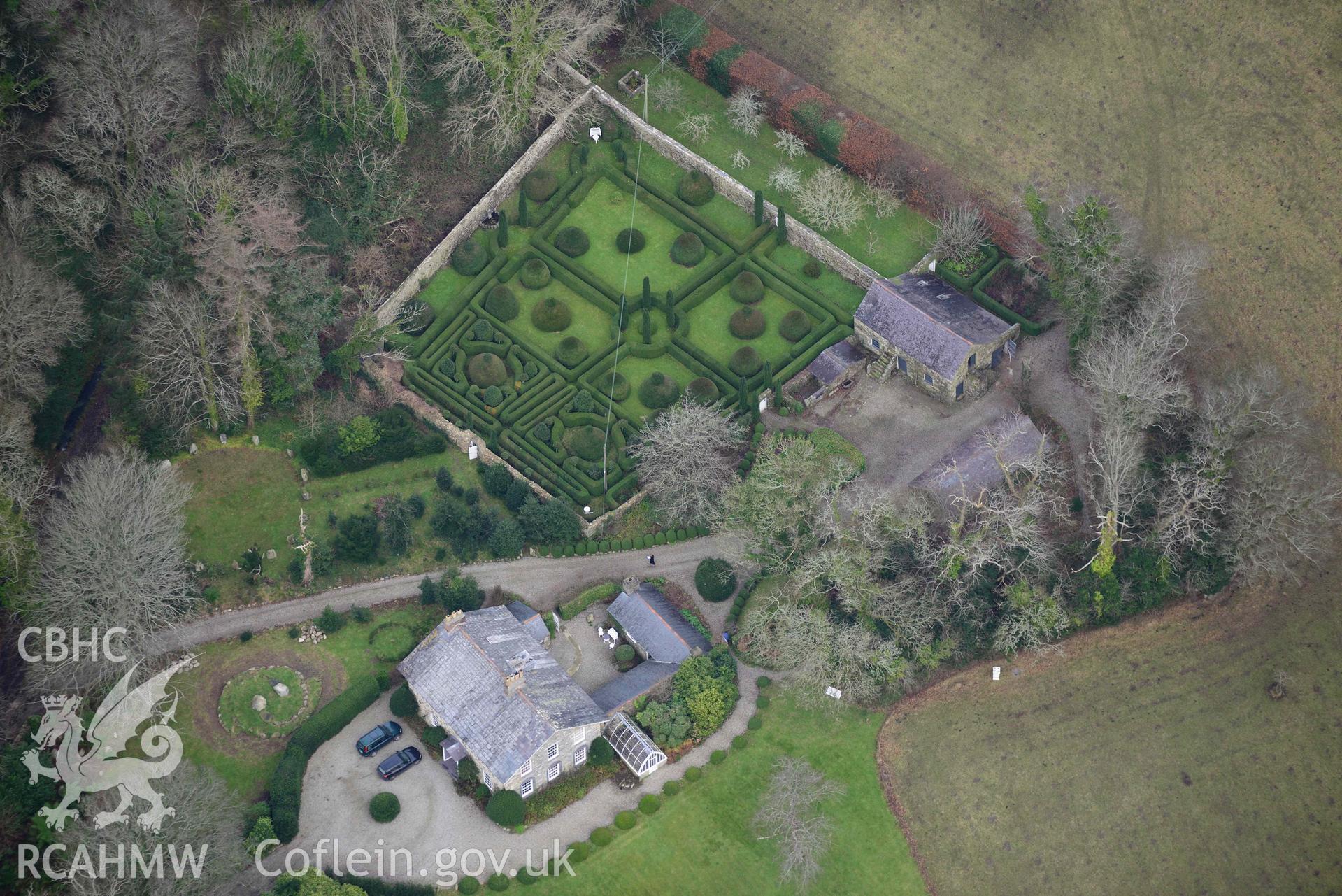 Plas Hendre - View of Plas Hendre House and Garden, taken from South-West