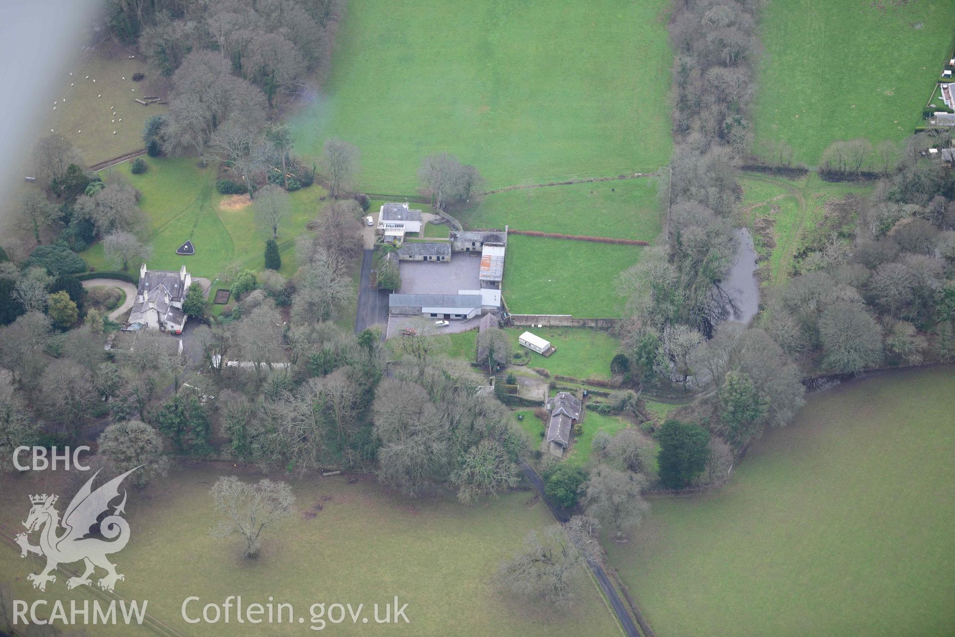 Plas Bodegroes - Oblique photograph of Plas Bodegroes, taken from North-East