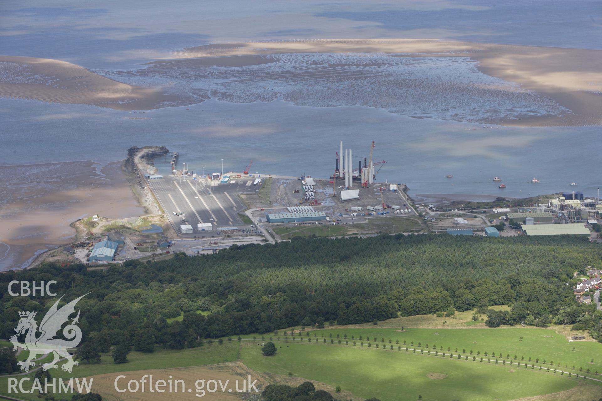 RCAHMW colour oblique aerial photograph of Mostyn Quay. Taken on 30 July 2009 by Toby Driver