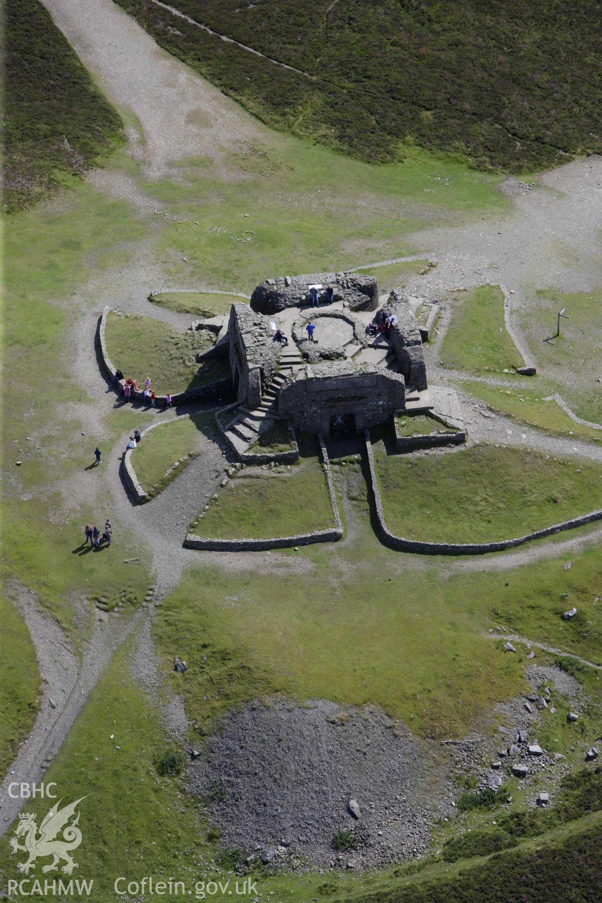 RCAHMW colour oblique aerial photograph of Jubilee Tower, Moel Famau, Llangynhafal. Taken on 30 July 2009 by Toby Driver
