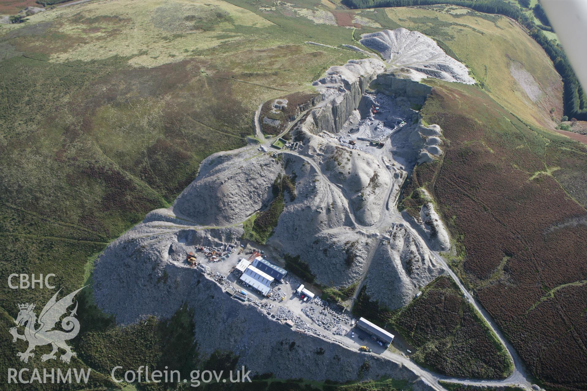 RCAHMW colour oblique aerial photograph of Clogau Slate Quarry. Taken on 13 October 2009 by Toby Driver