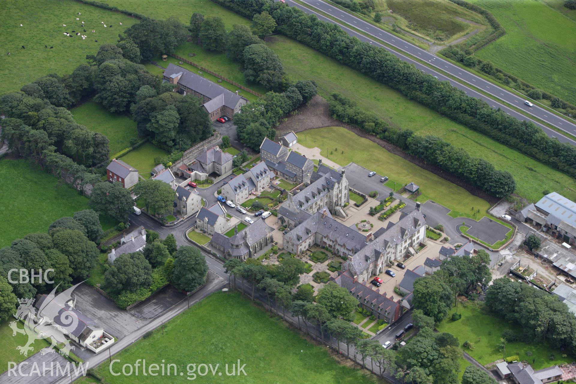 RCAHMW colour oblique aerial photograph of St Clare's Convent. Taken on 30 July 2009 by Toby Driver
