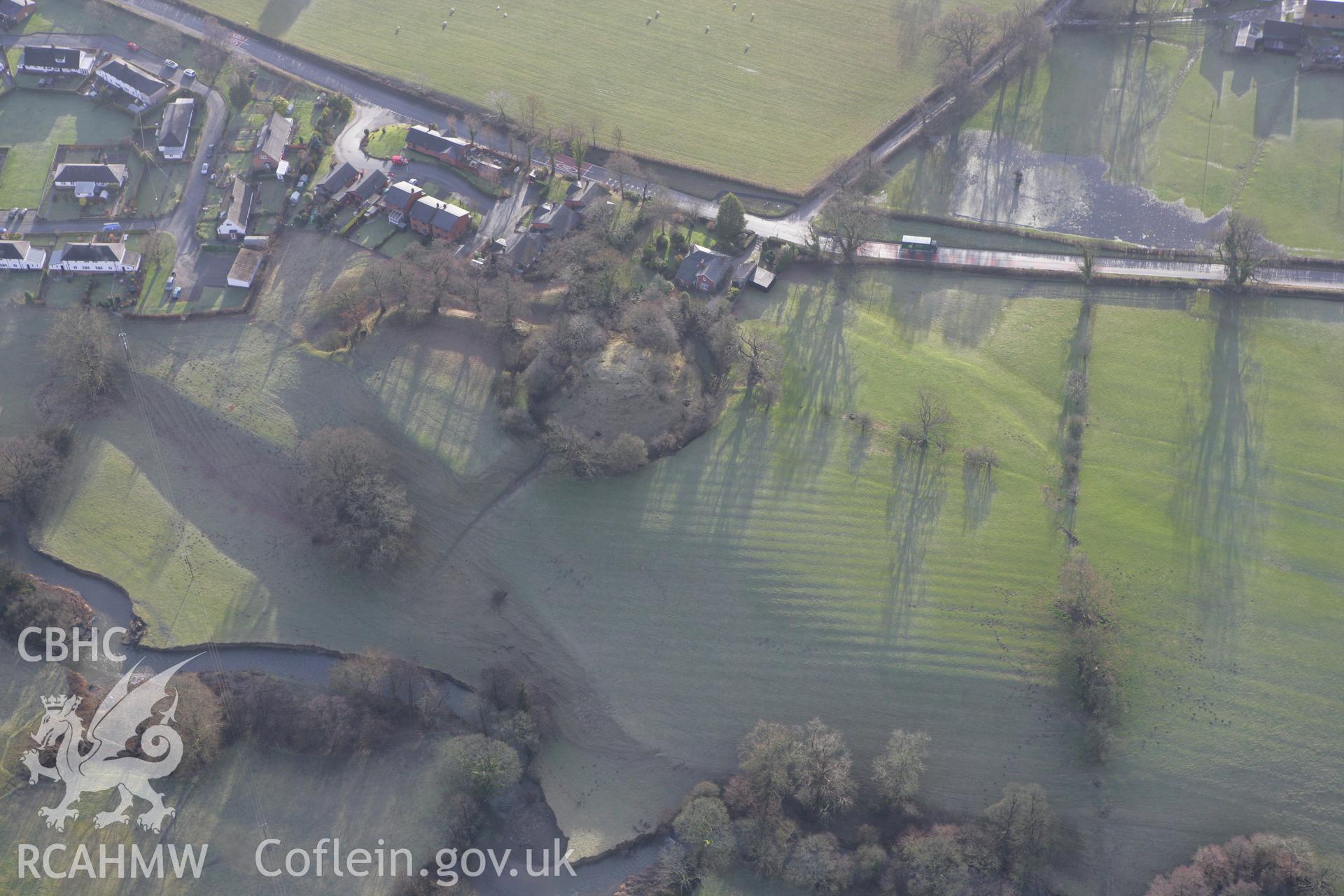 RCAHMW colour oblique photograph of Domen Castell, motte and bailey. Taken by Toby Driver on 21/01/2009.