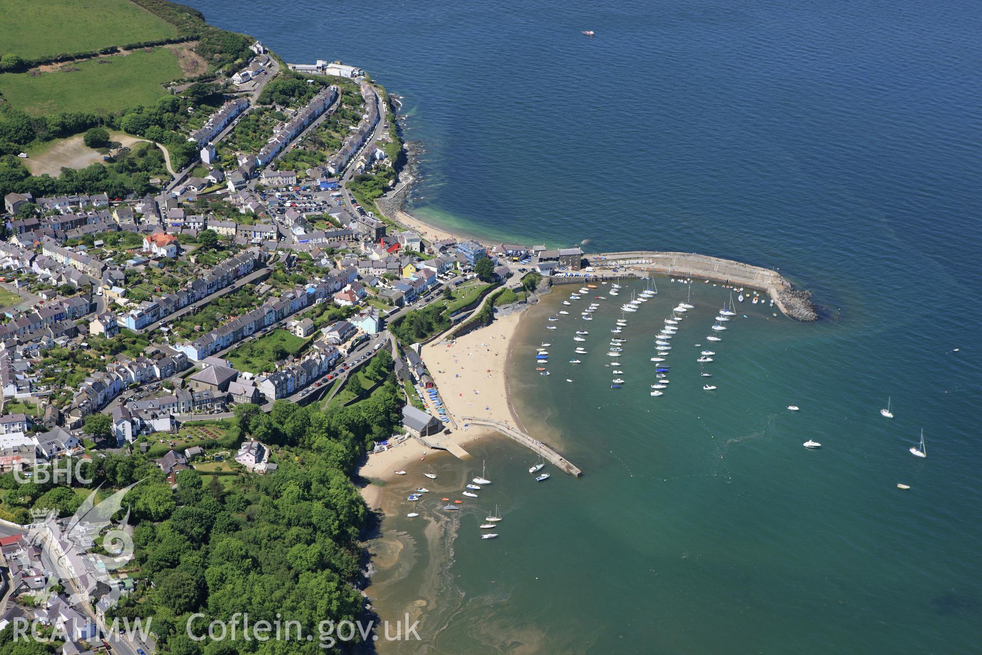RCAHMW colour oblique aerial photograph of New Quay. Taken on 01 June 2009 by Toby Driver