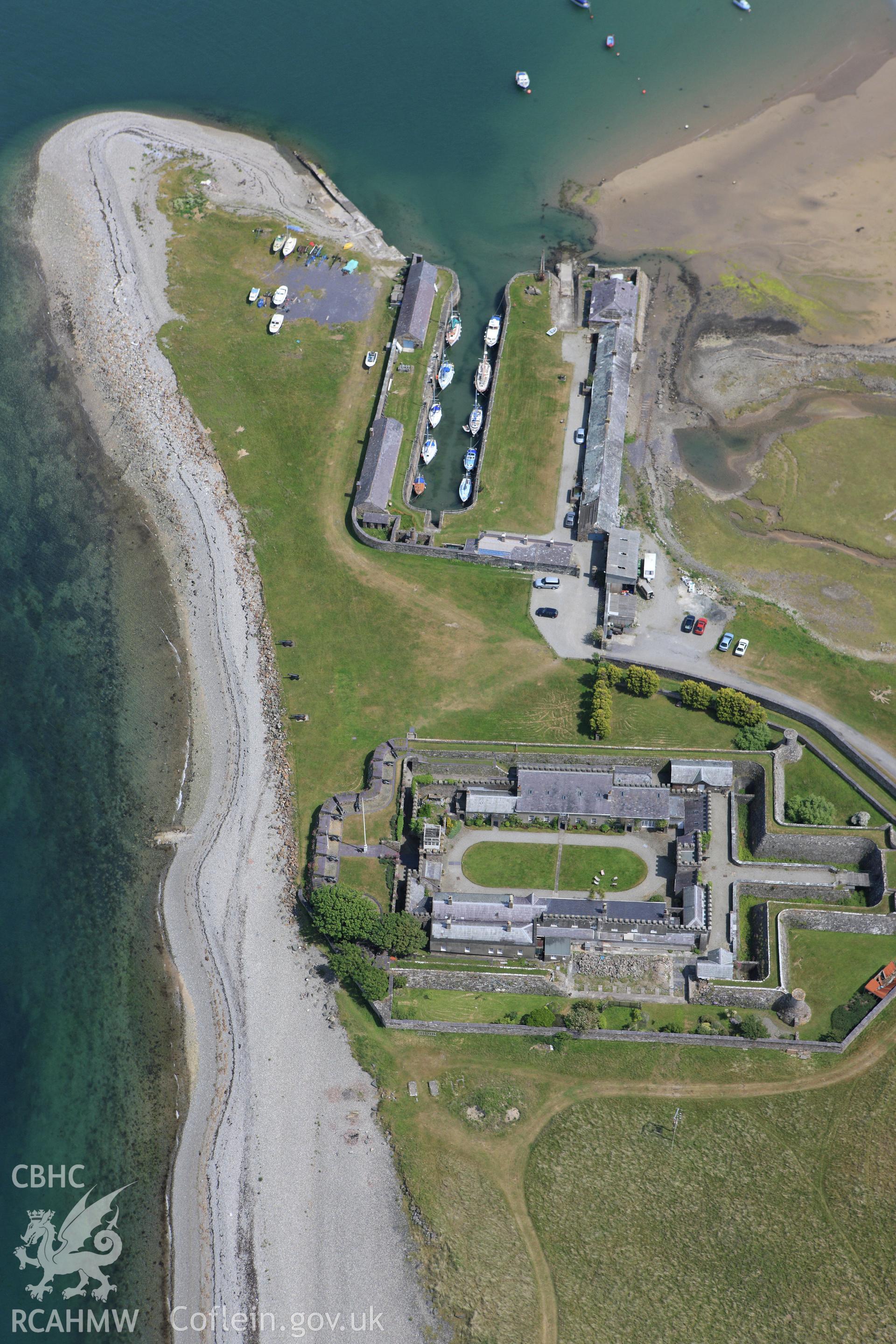 RCAHMW colour oblique aerial photograph of Fort Belan, Llandwrog. Taken on 16 June 2009 by Toby Driver