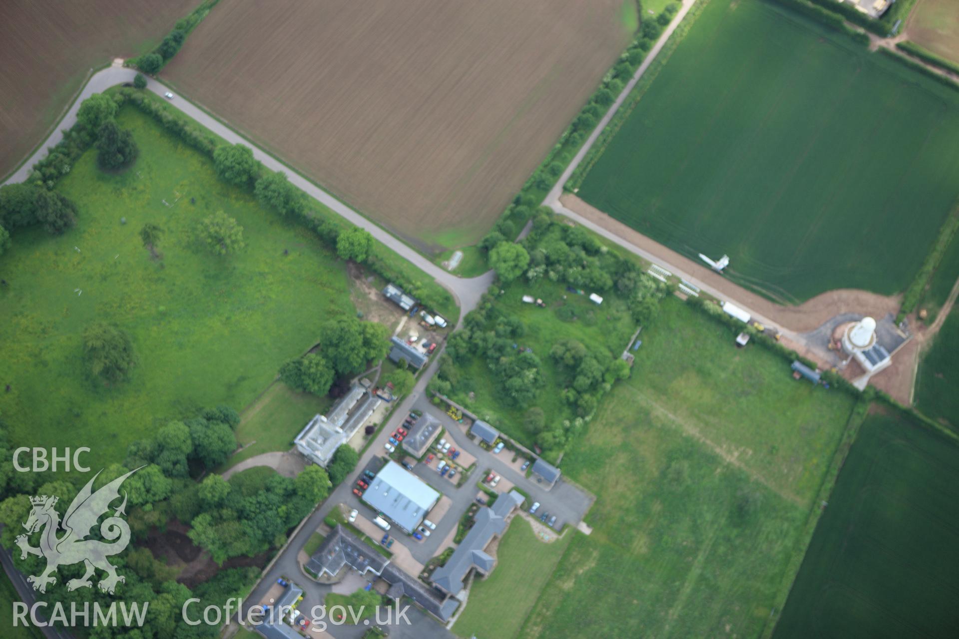 RCAHMW colour oblique aerial photograph of Llancayo House, Gwehelog Fawr Taken on 11 June 2009 by Toby Driver