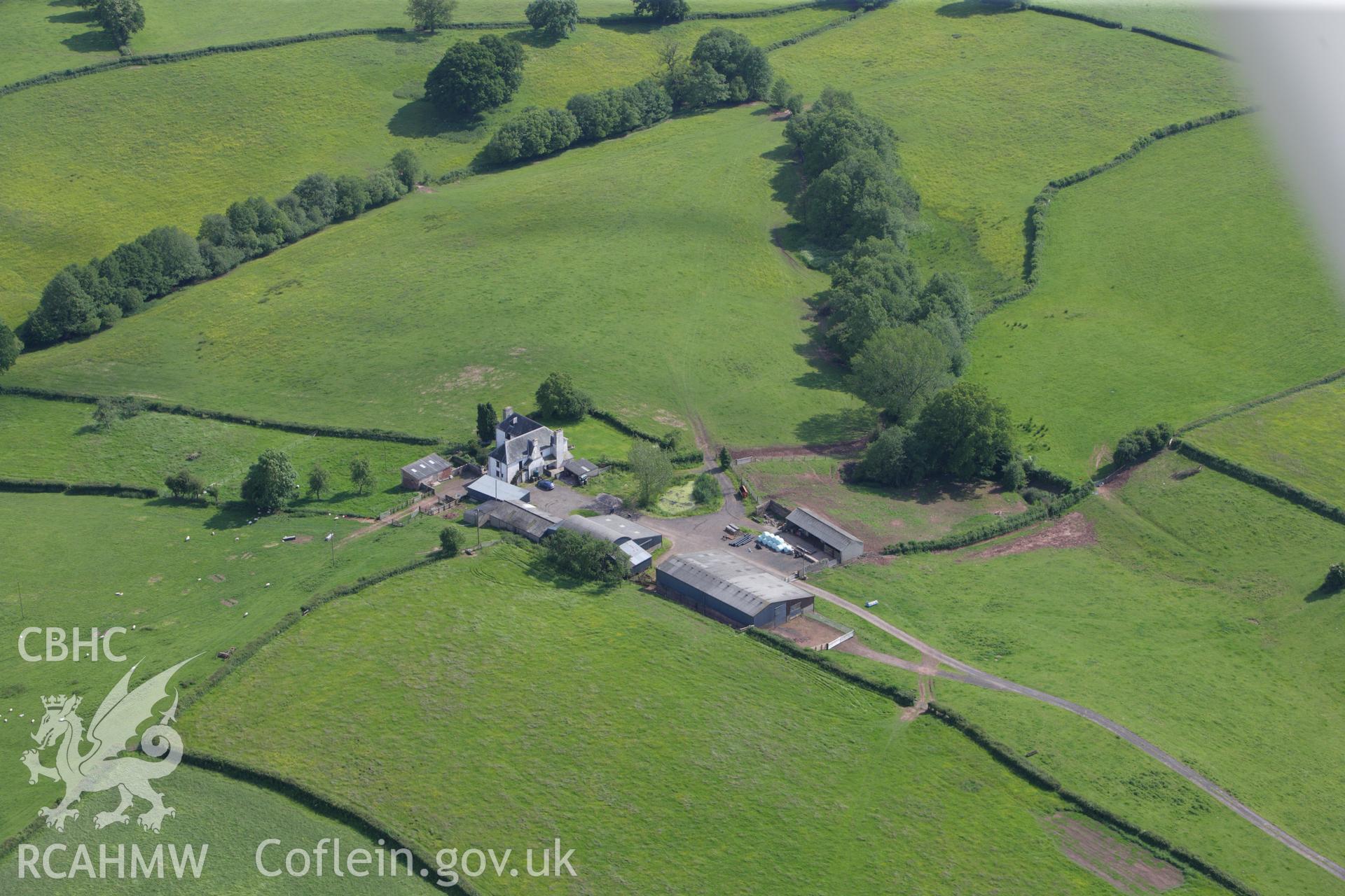 RCAHMW colour oblique aerial photograph of The Artha, Tregare. Taken on 11 June 2009 by Toby Driver
