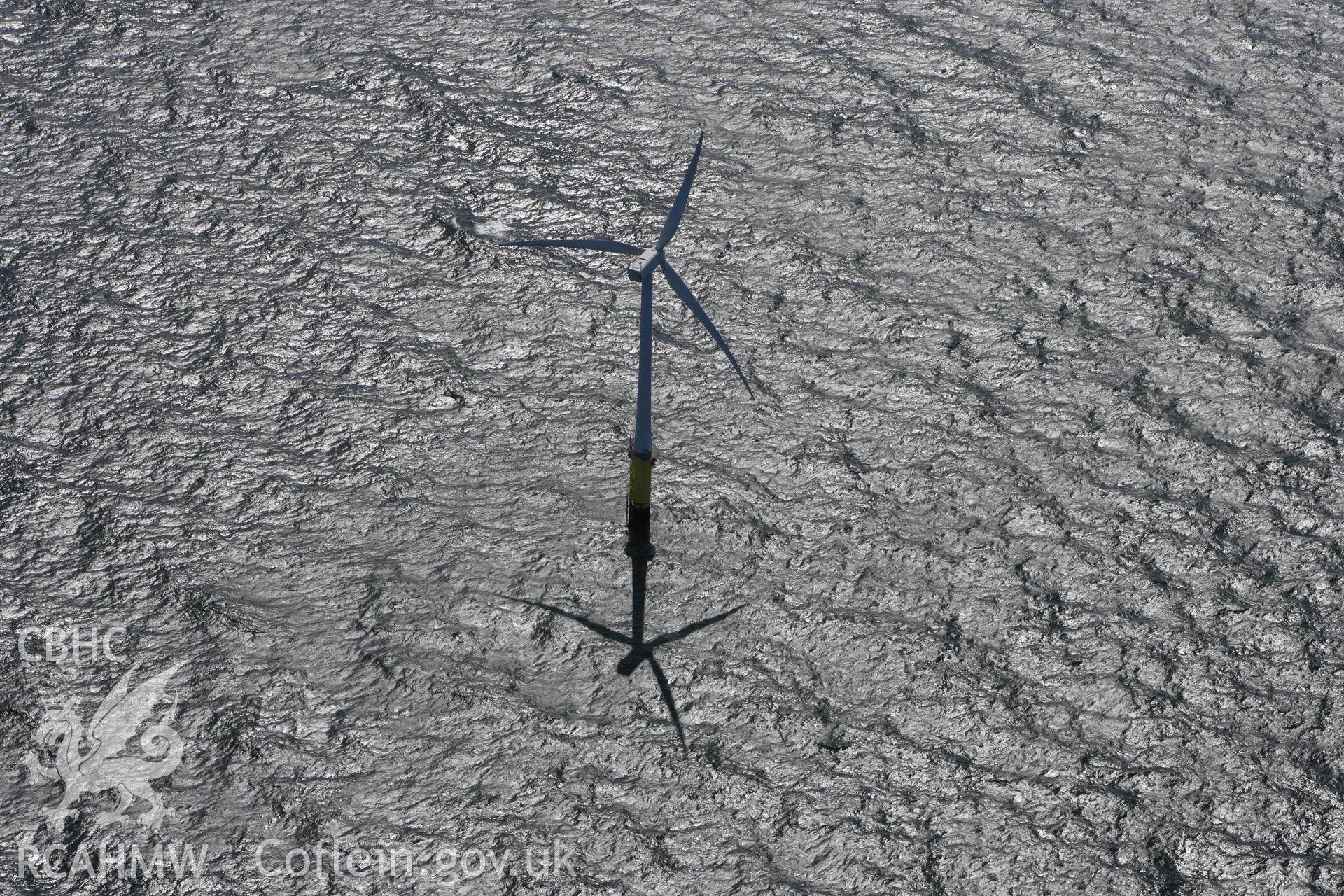 RCAHMW colour oblique aerial photograph of North Hoyle Offshore Windfarm, Prestatyn. Taken on 30 July 2009 by Toby Driver