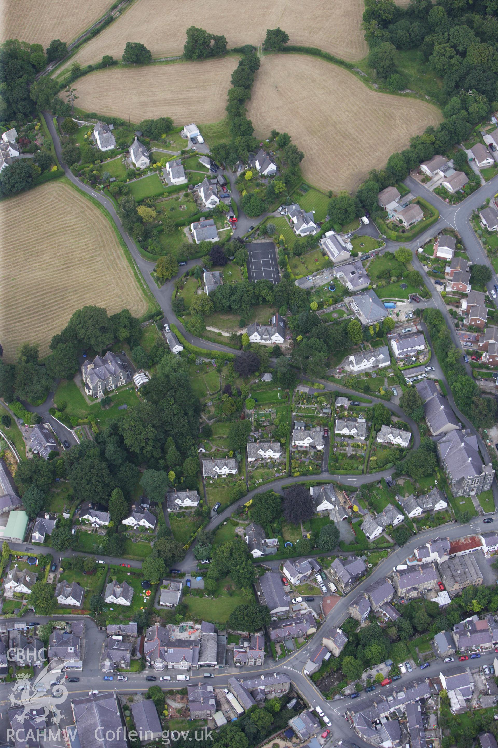 RCAHMW colour oblique aerial photograph of Green Hills, The Close, Llanfairfechan. Taken on 06 August 2009 by Toby Driver