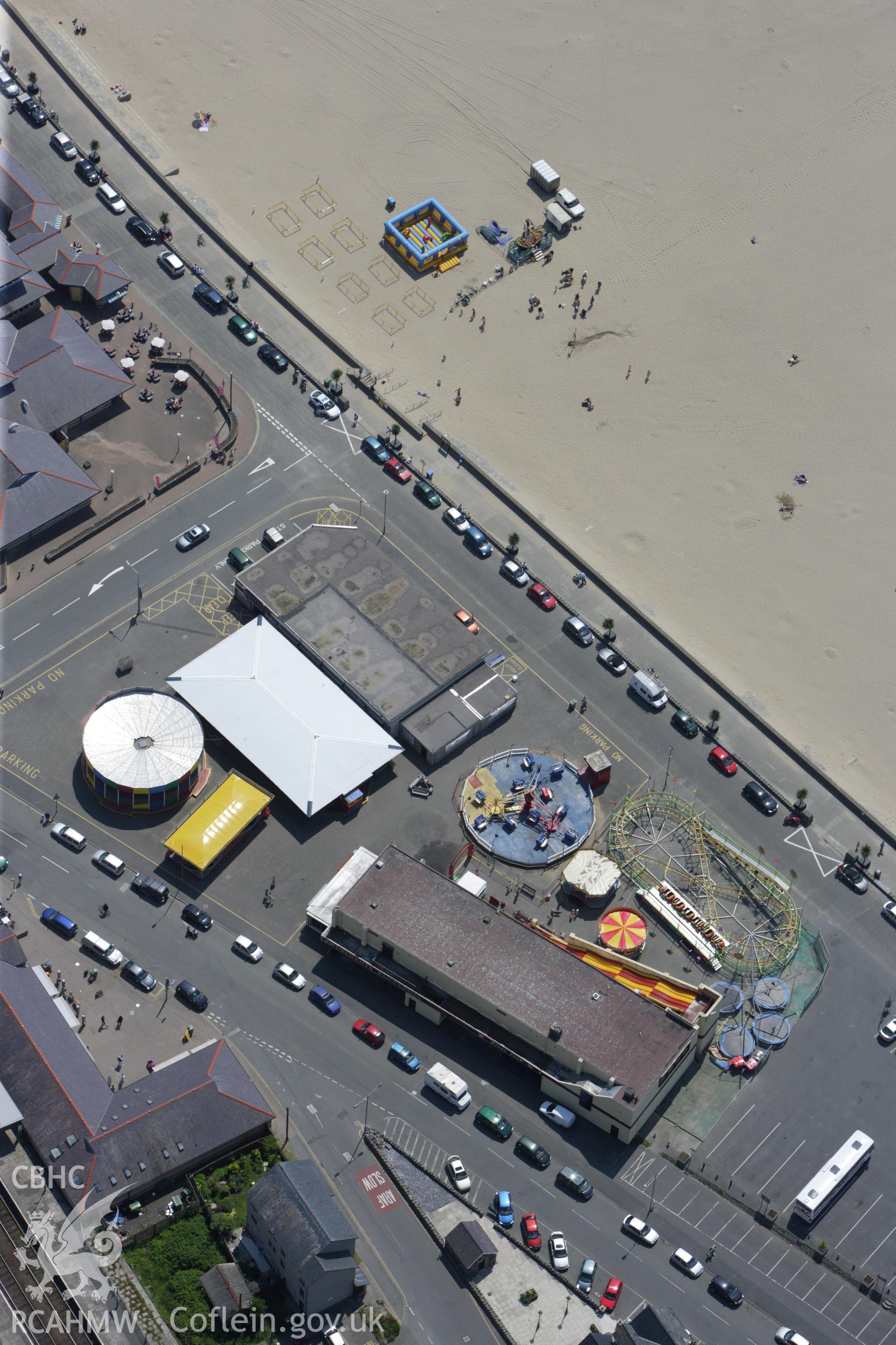RCAHMW colour oblique aerial photograph of Barmouth Railway Station, Barmouth. Taken on 02 June 2009 by Toby Driver