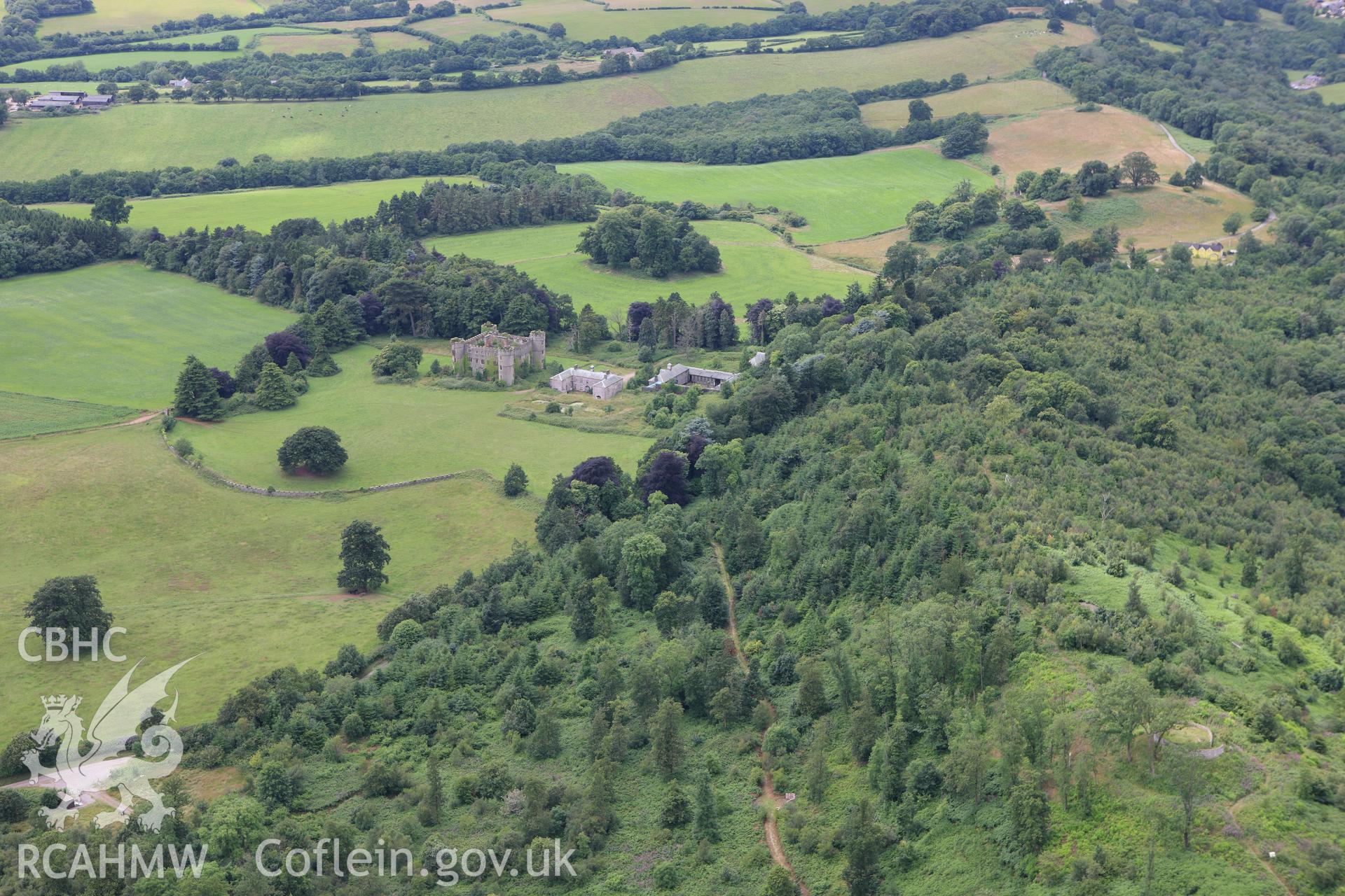 RCAHMW colour oblique aerial photograph of Craig Ruperra Hillfort. Taken on 09 July 2009 by Toby Driver