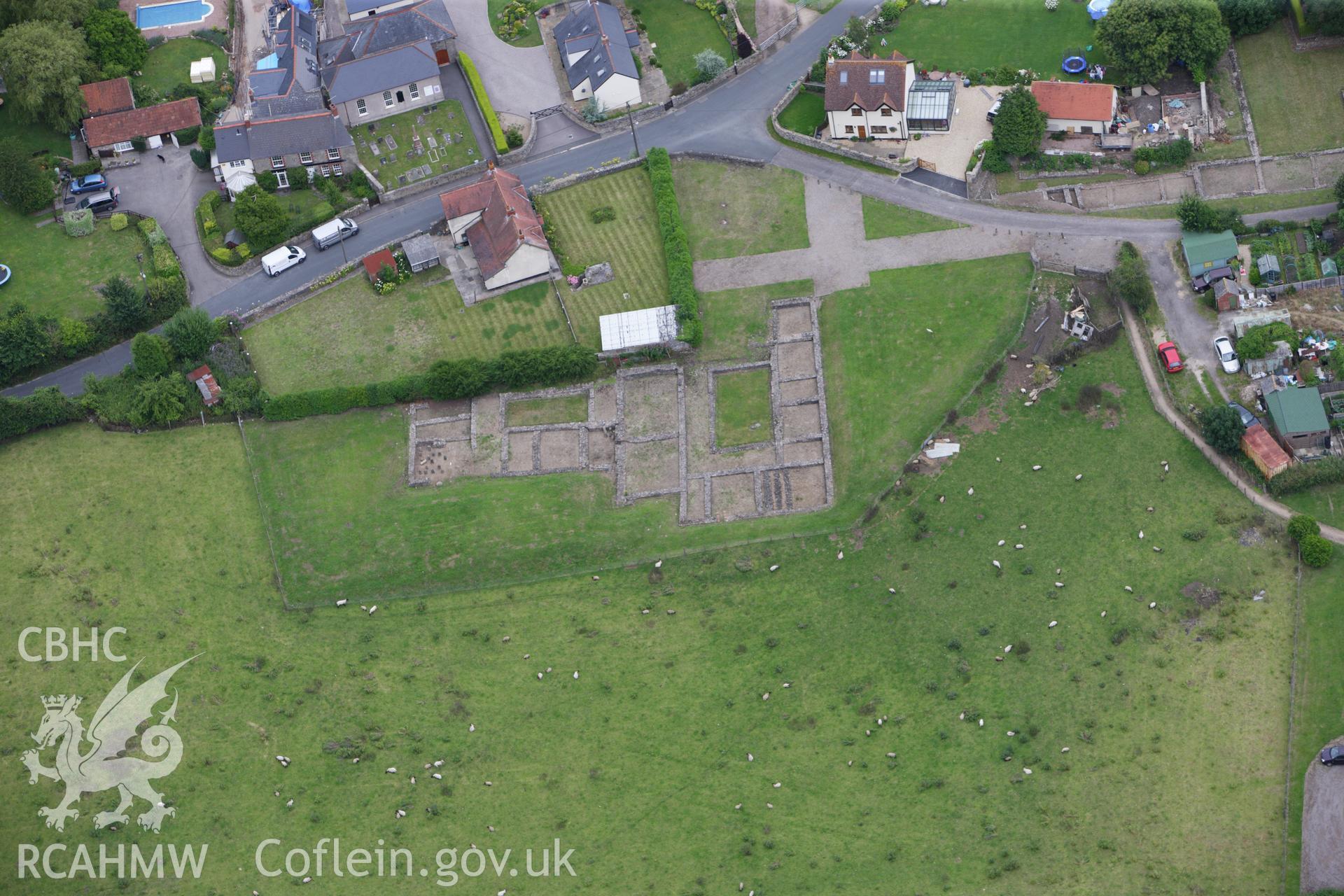 RCAHMW colour oblique aerial photograph of Caerwent Roman City (Venta Silurum). Taken on 09 July 2009 by Toby Driver
