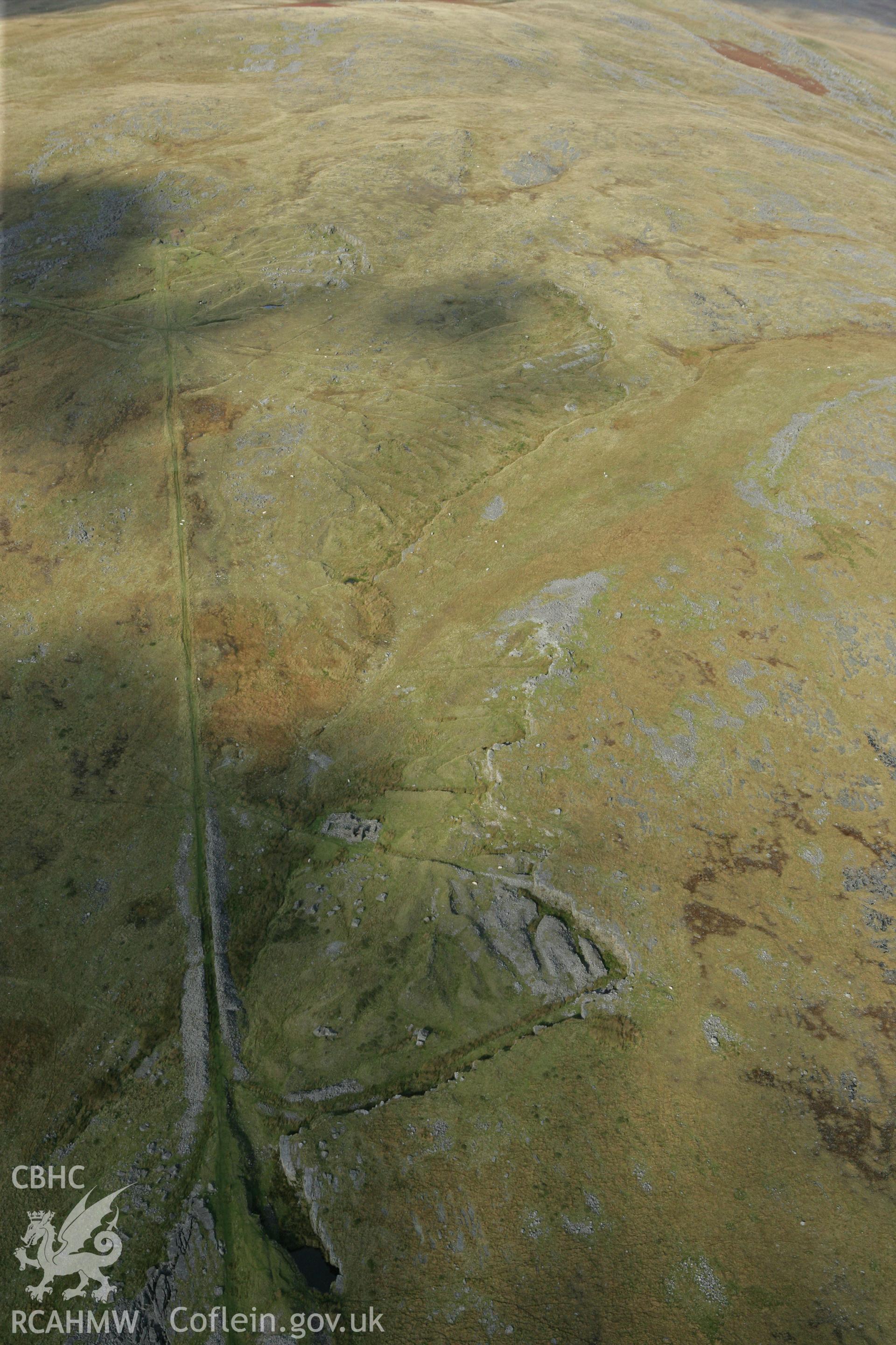RCAHMW colour oblique aerial photograph of Foel Ffraith Tramway and Incline. Taken on 14 October 2009 by Toby Driver