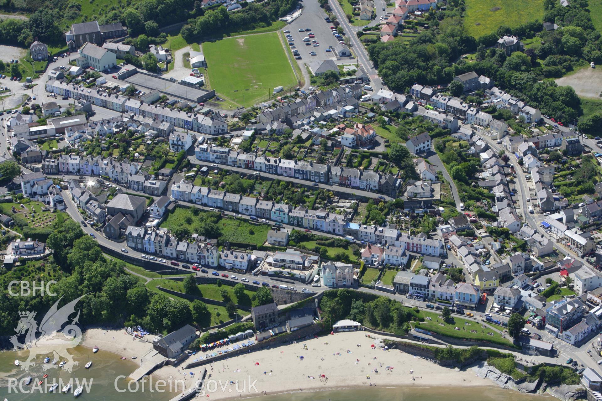 RCAHMW colour oblique aerial photograph of New Quay. Taken on 01 June 2009 by Toby Driver