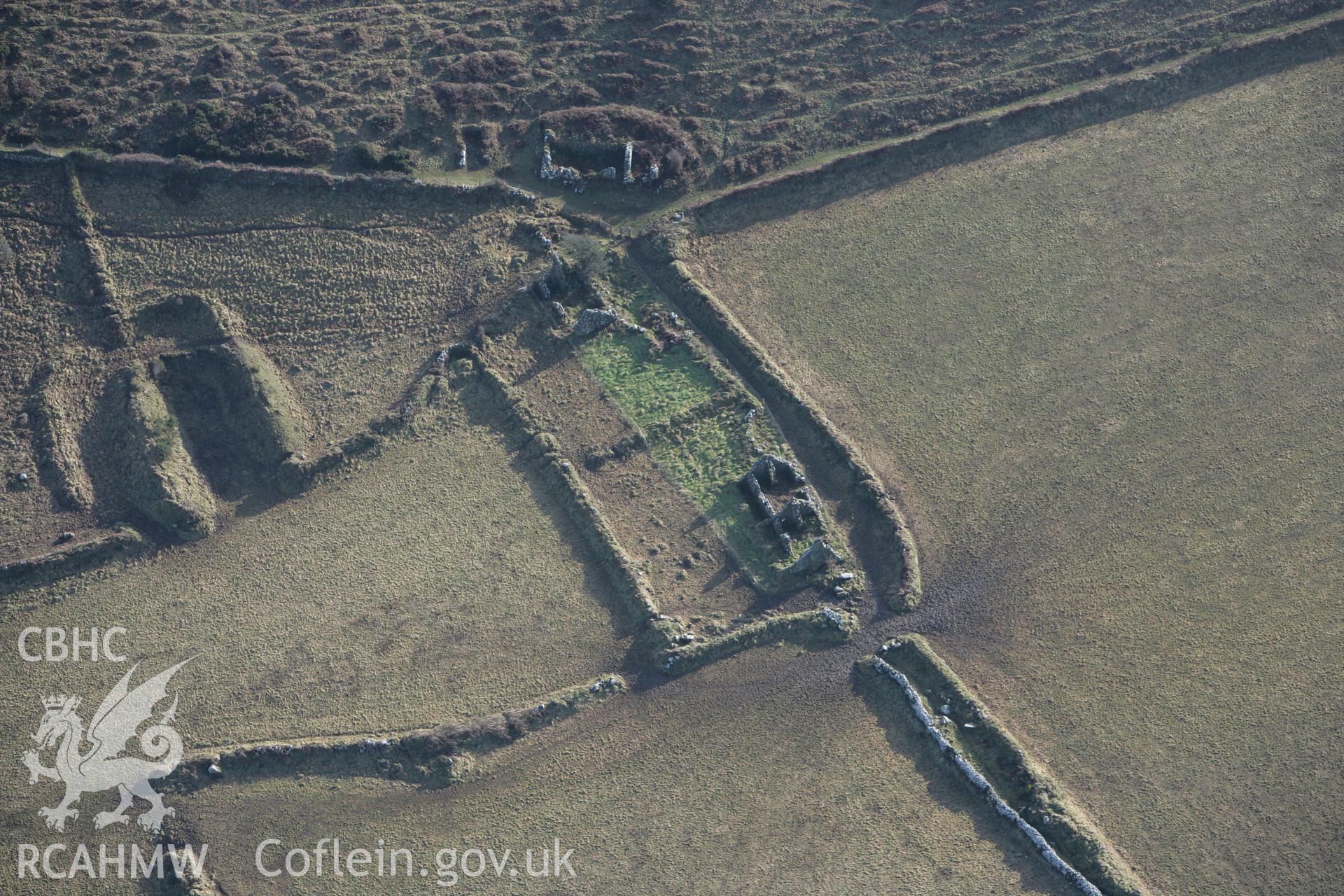 RCAHMW colour oblique aerial photograph of the Quaker village at Maes-y-Mynydd. Taken on 28 January 2009 by Toby Driver