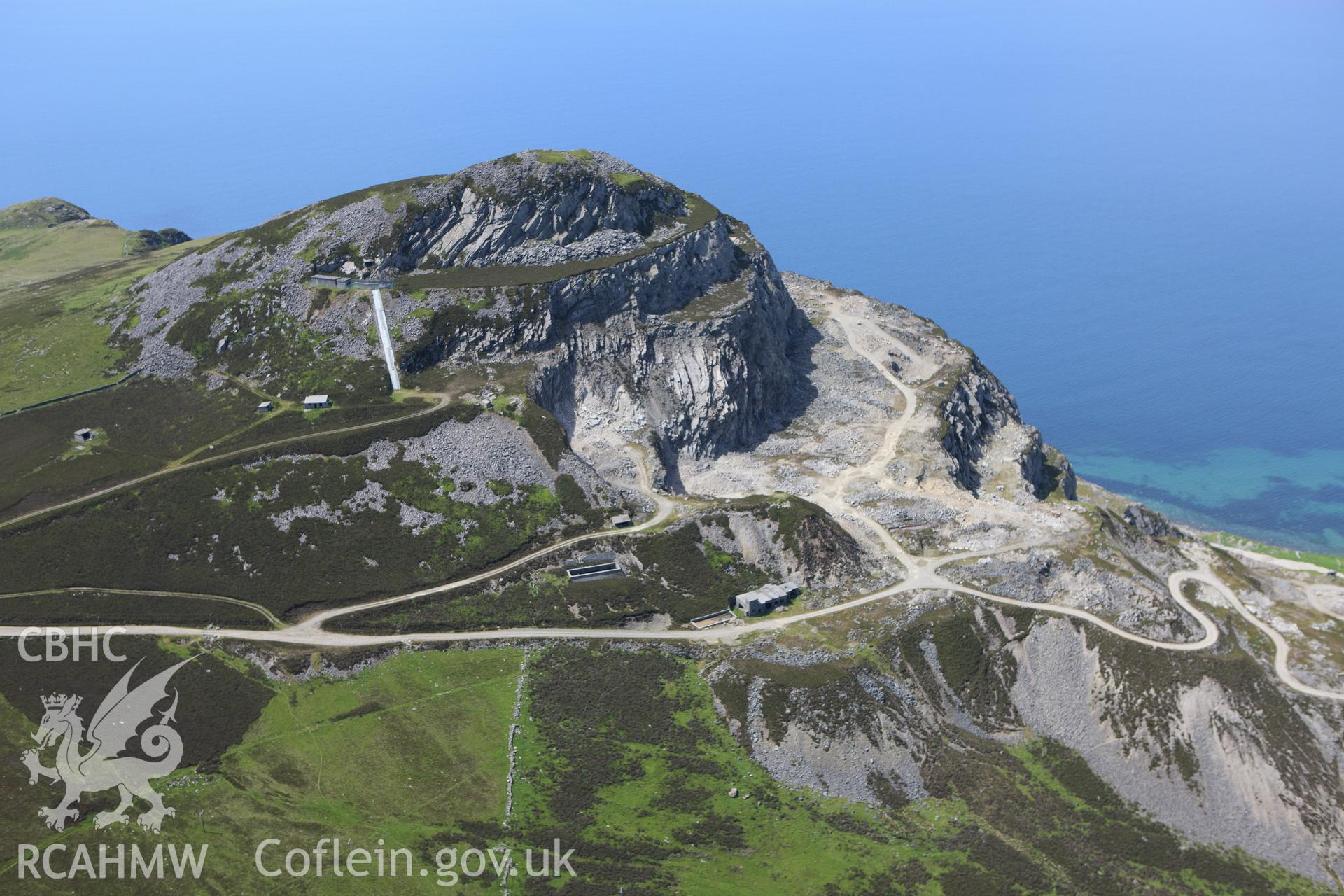 RCAHMW colour oblique aerial photograph of Yr Eifl Quarry. Taken on 16 June 2009 by Toby Driver